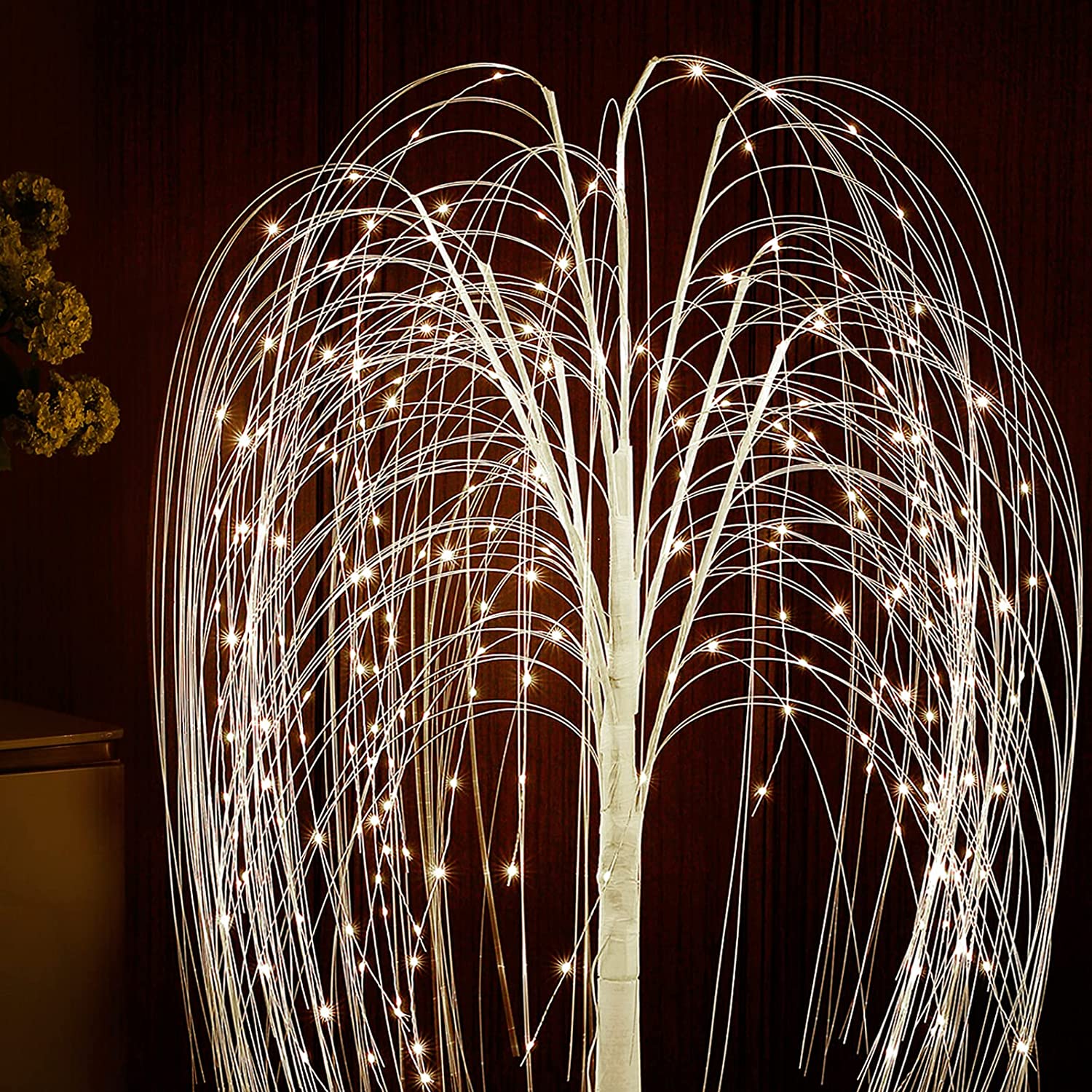 Fanshunlite Lighted Willow Tree, 5FT 216 LED Weeping Willow Tree with