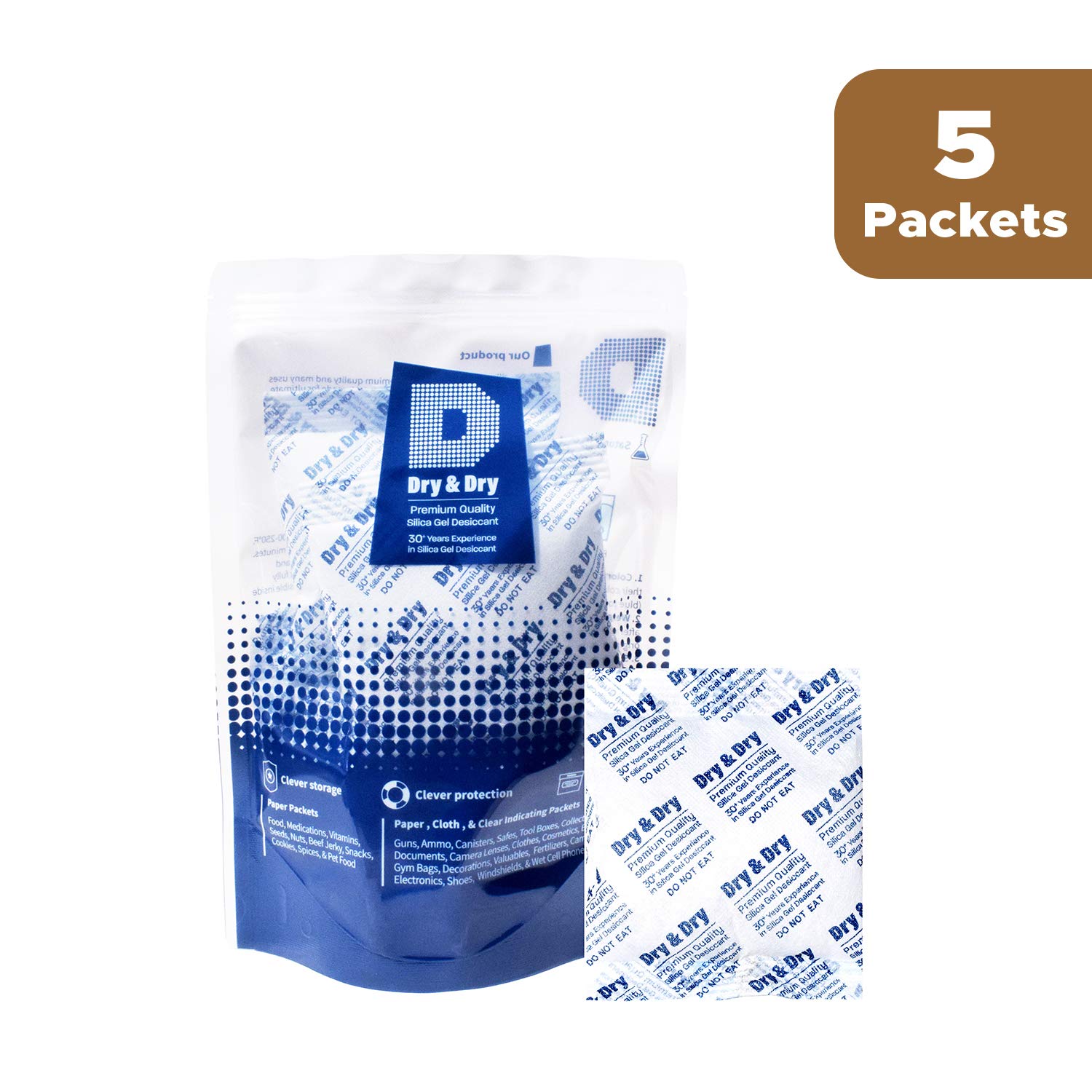 Dry & Dry [25 Packets] 100 Gram Silica Gel Packets, Desiccants ...