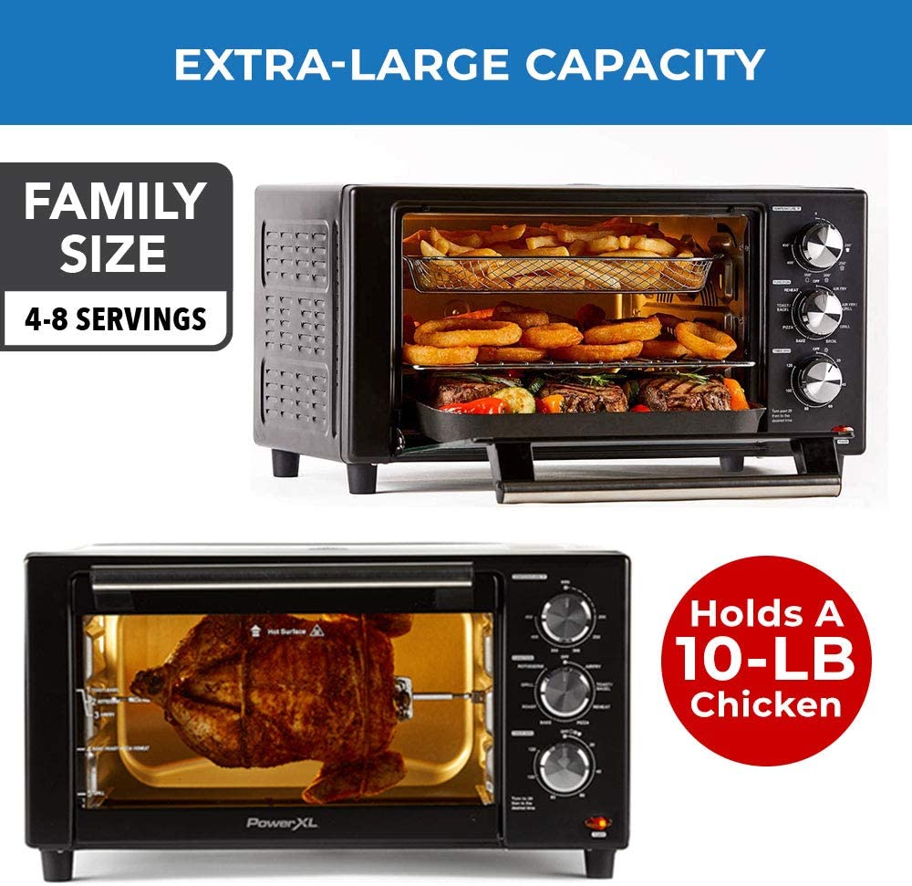 PowerXL Air Fryer Grill 8 in 1 Roast, Bake, Rotisserie, Electric Indoor