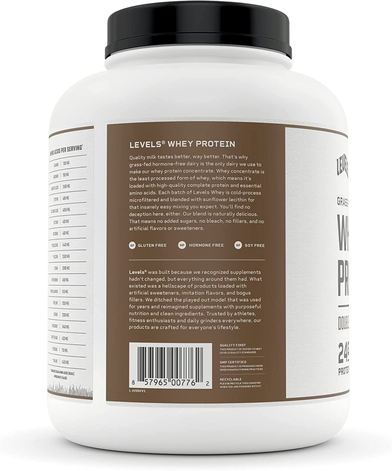 Levels Grass Fed 100 Whey Protein, No GMOs, Cold Brew, 5LB The Tea Scape