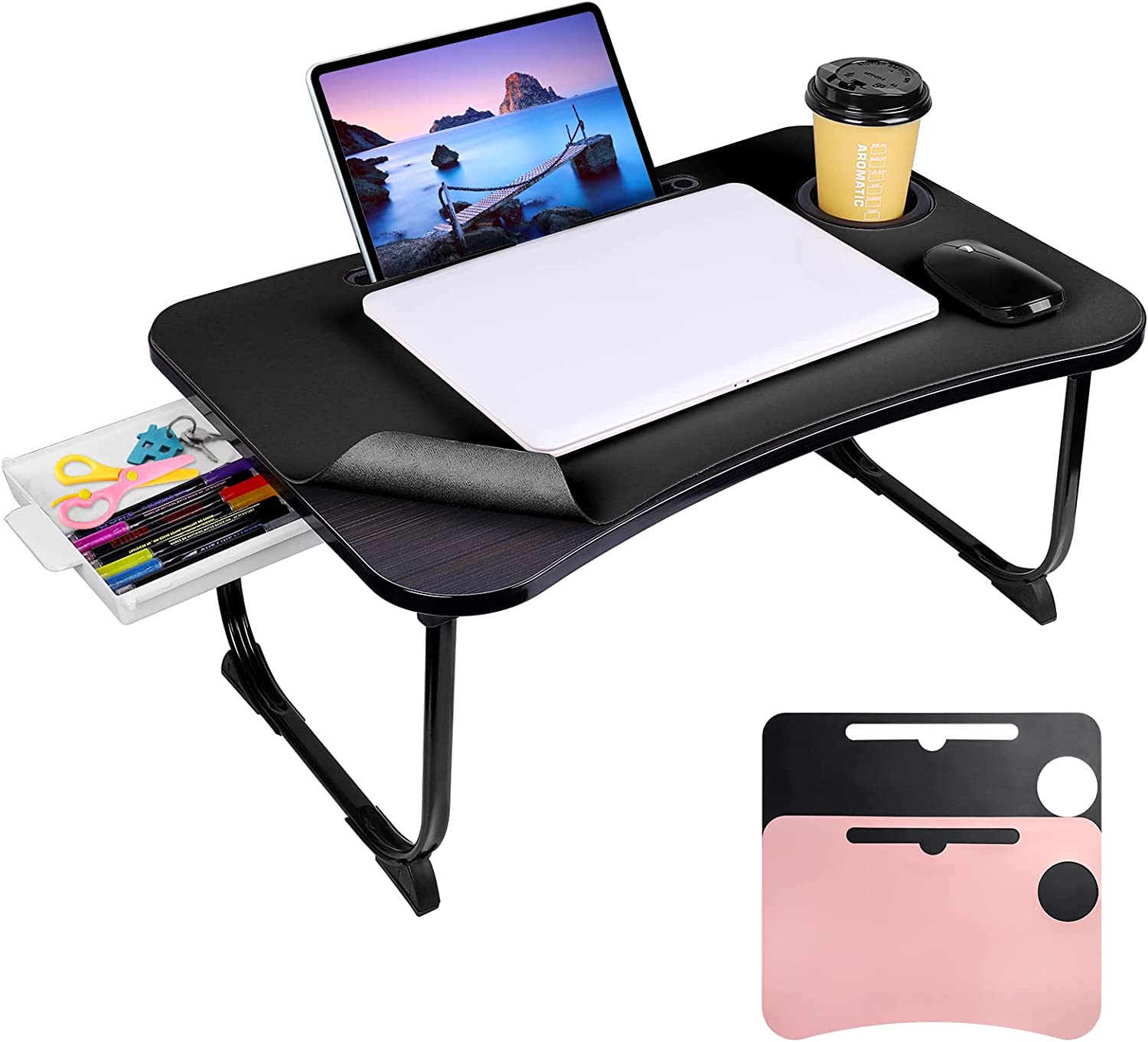 Laptop Desk for Bed, LETBEFUNA Lap Desk for Bed & Sofa, Foldable Bed