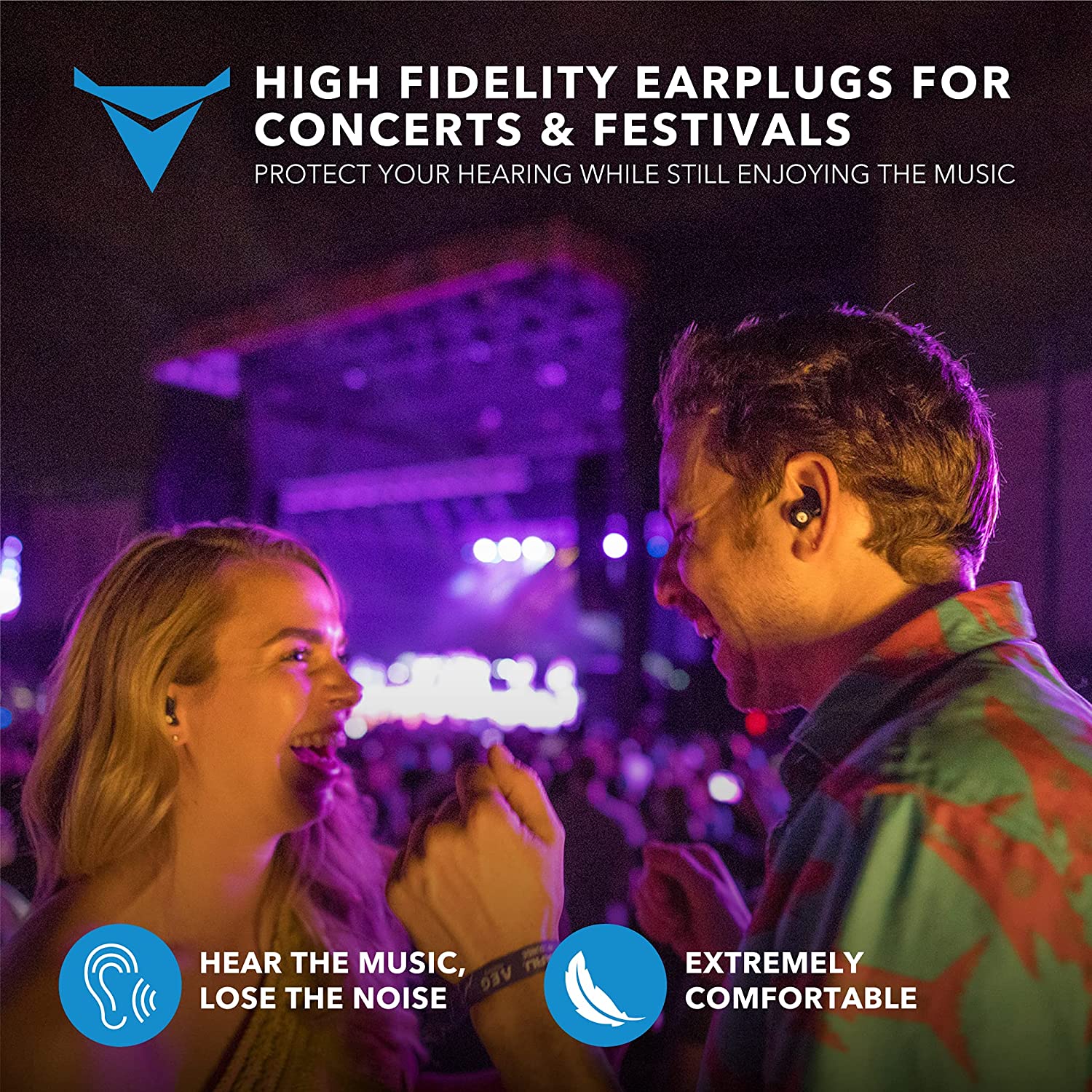 Decibullz CustomMolded High Fidelity Earplugs, Hearing Protection for