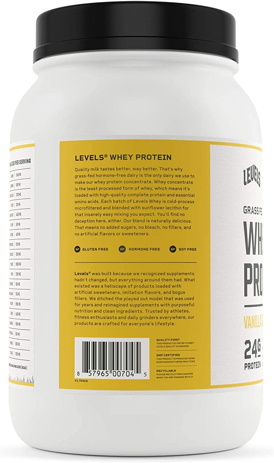 Levels Grass Fed 100 Whey Protein, No GMOs, Cold Brew, 5LB The Tea Scape