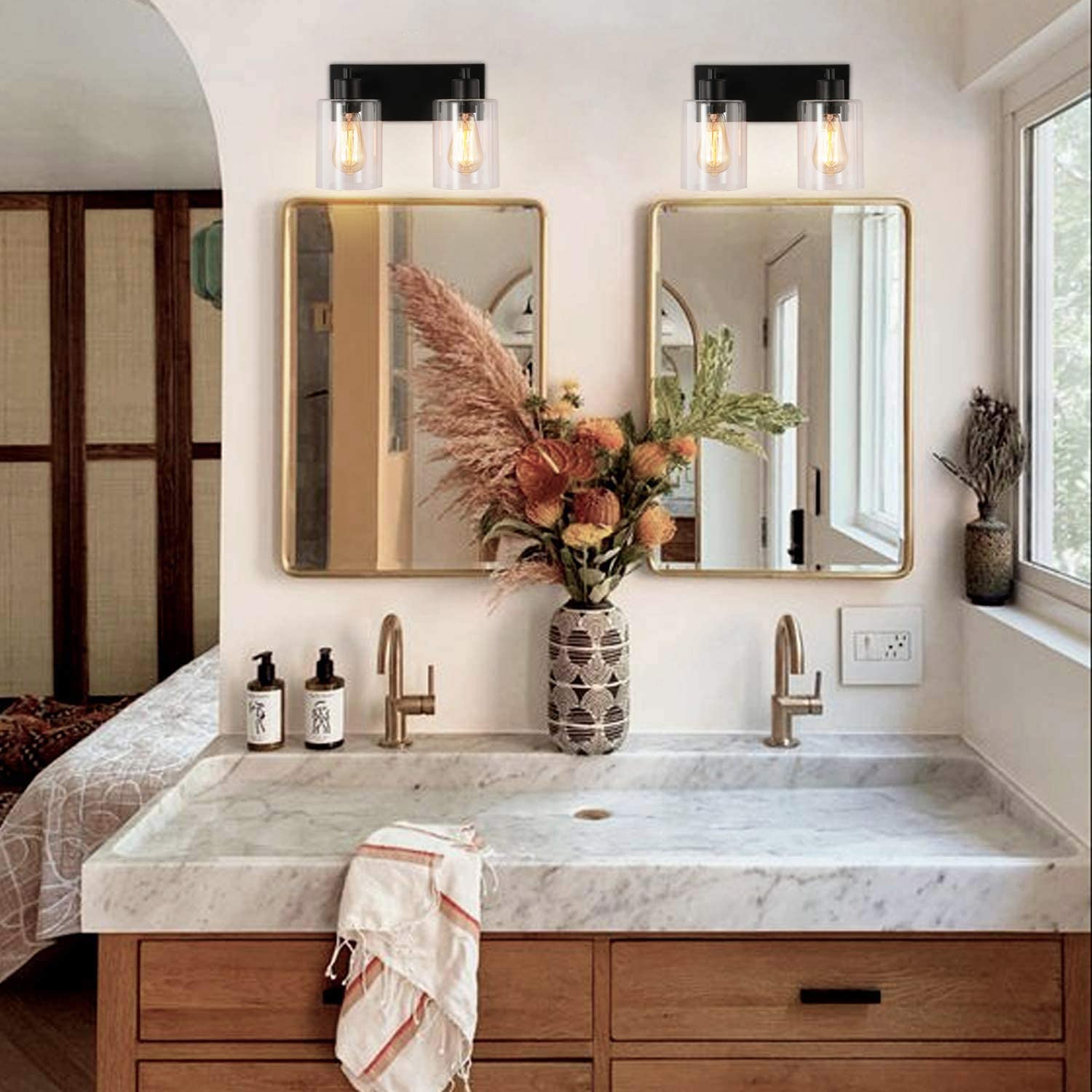 ZZ Joakoah Vintage 3Light Bathroom Vanity Light with Clear Glass