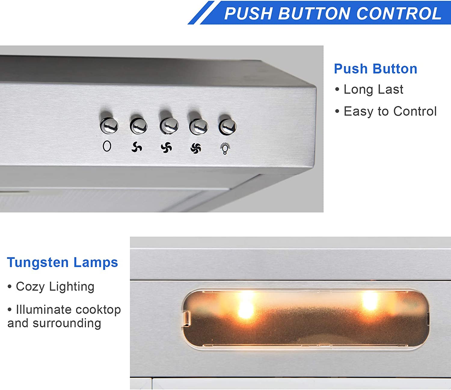 Range Hood 30 inch Under Ducted in Stainless Steel, 350 CFM