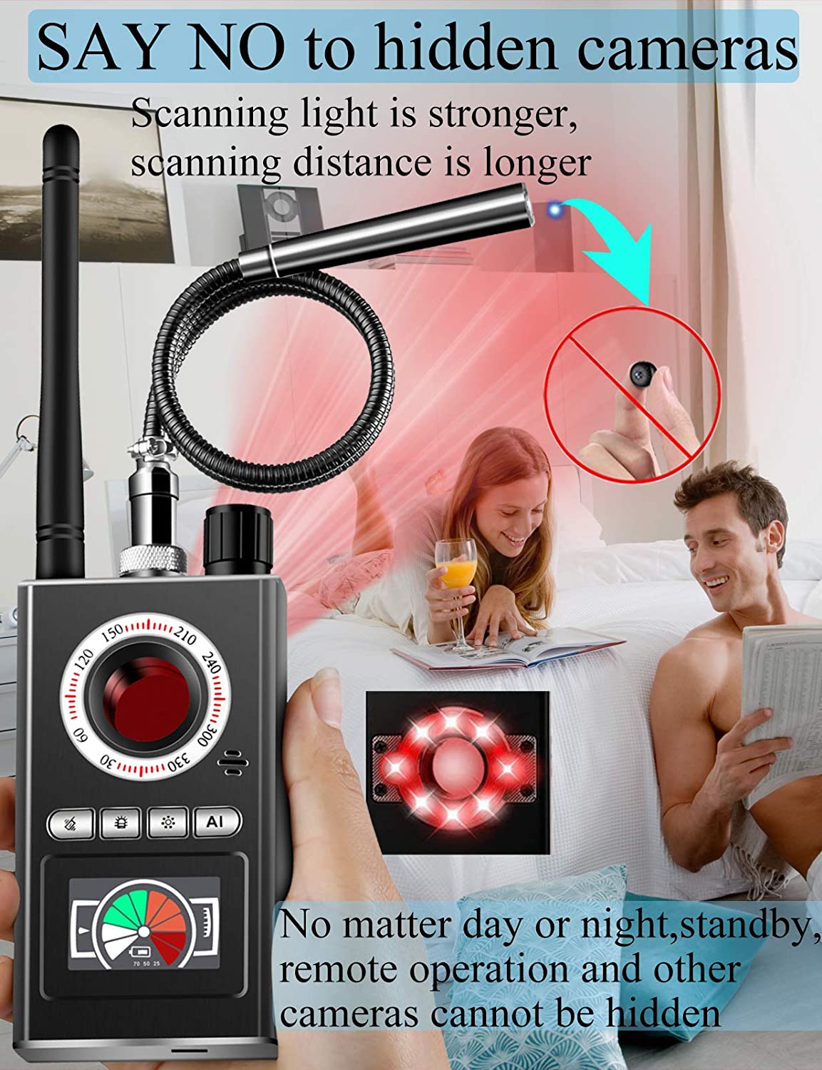 Hidden Camera Detector RF Detector Bug Detector spy Camera Finder Anti