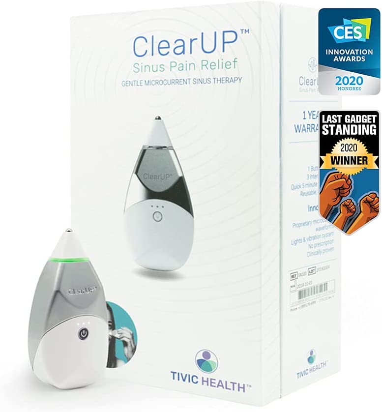 Tivic Health ClearUP® w/ Travel Case Sinus Headache + Decongestant Treatment Temporary