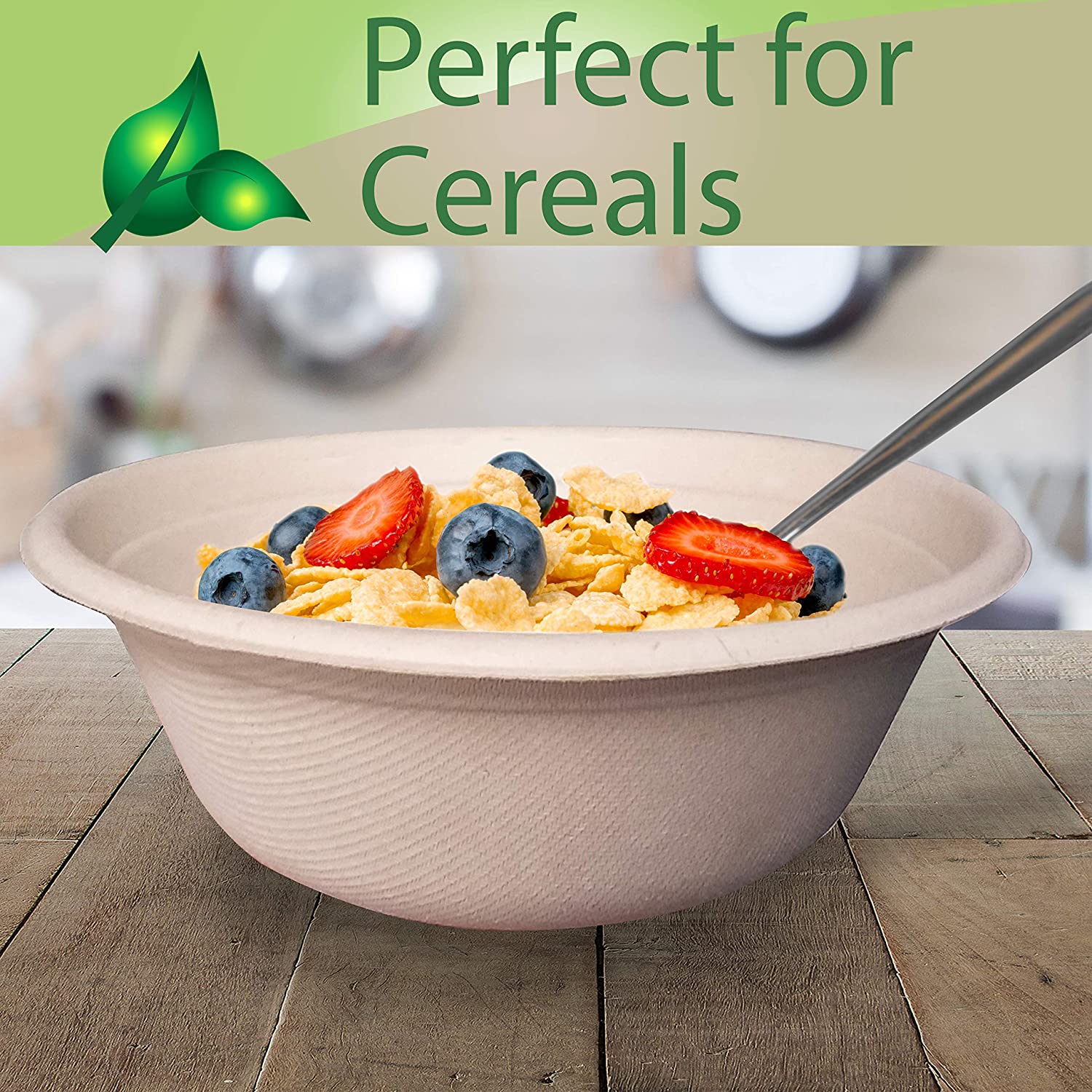 40 oz Disposable Eco Bowls Large 50 Pack Beige The Tea Scape