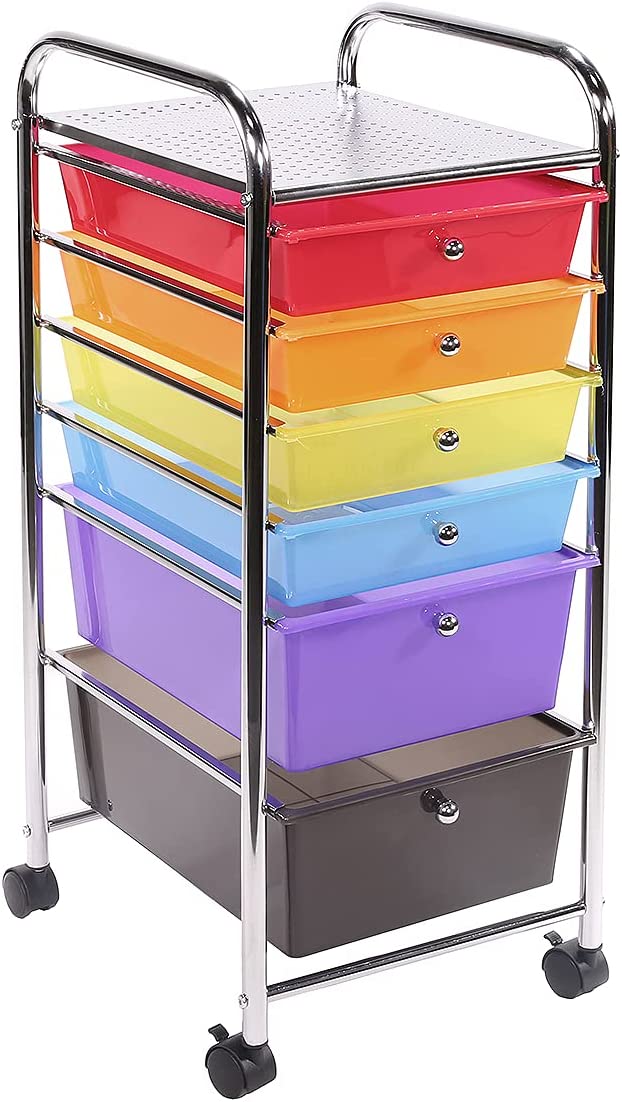 Barton 6-Drawer Organizer Cart Tools Office School Paper Organizer ...