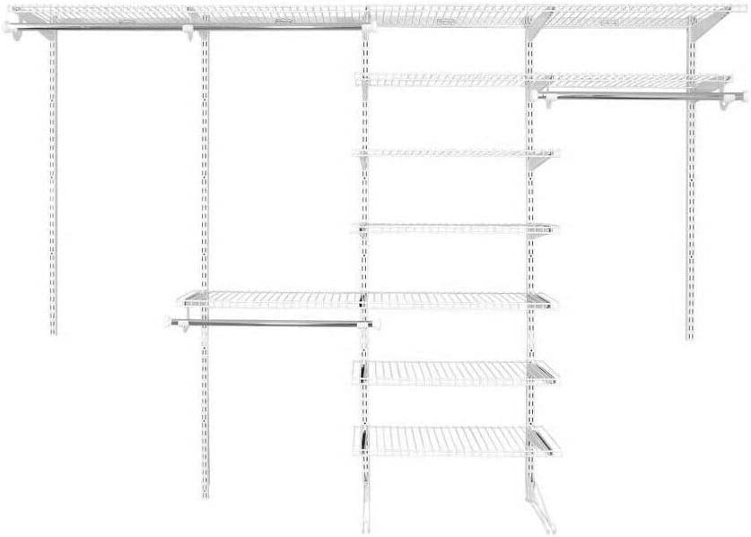 Rubbermaid FastTrack Closet Kit, White, 610 Ft., Wire Shelving Kit