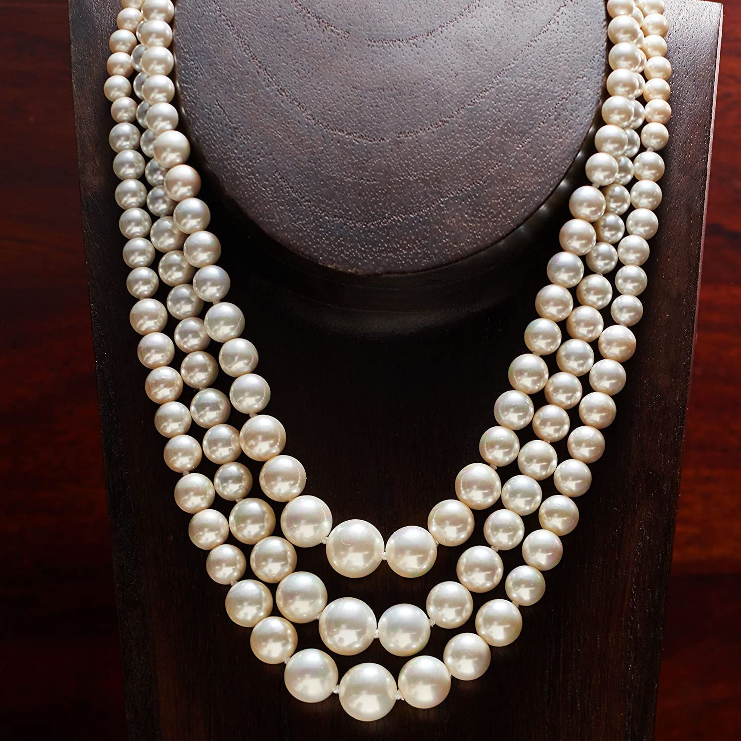 Ross-Simons 6-12mm Shell Pearl Graduated 3-Strand Necklace With
