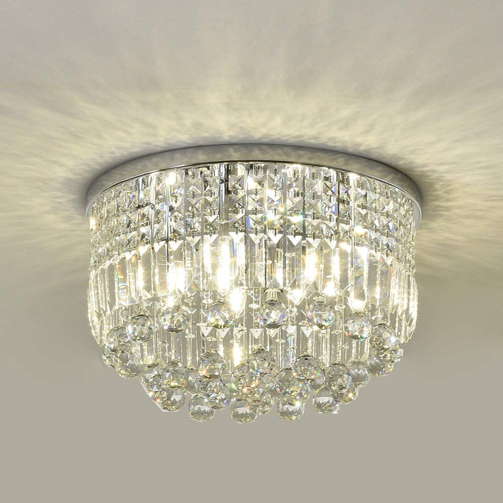SEFINN FOUR K9 Crystal Ceiling Chandelier Lights, 11 inch Height and 20