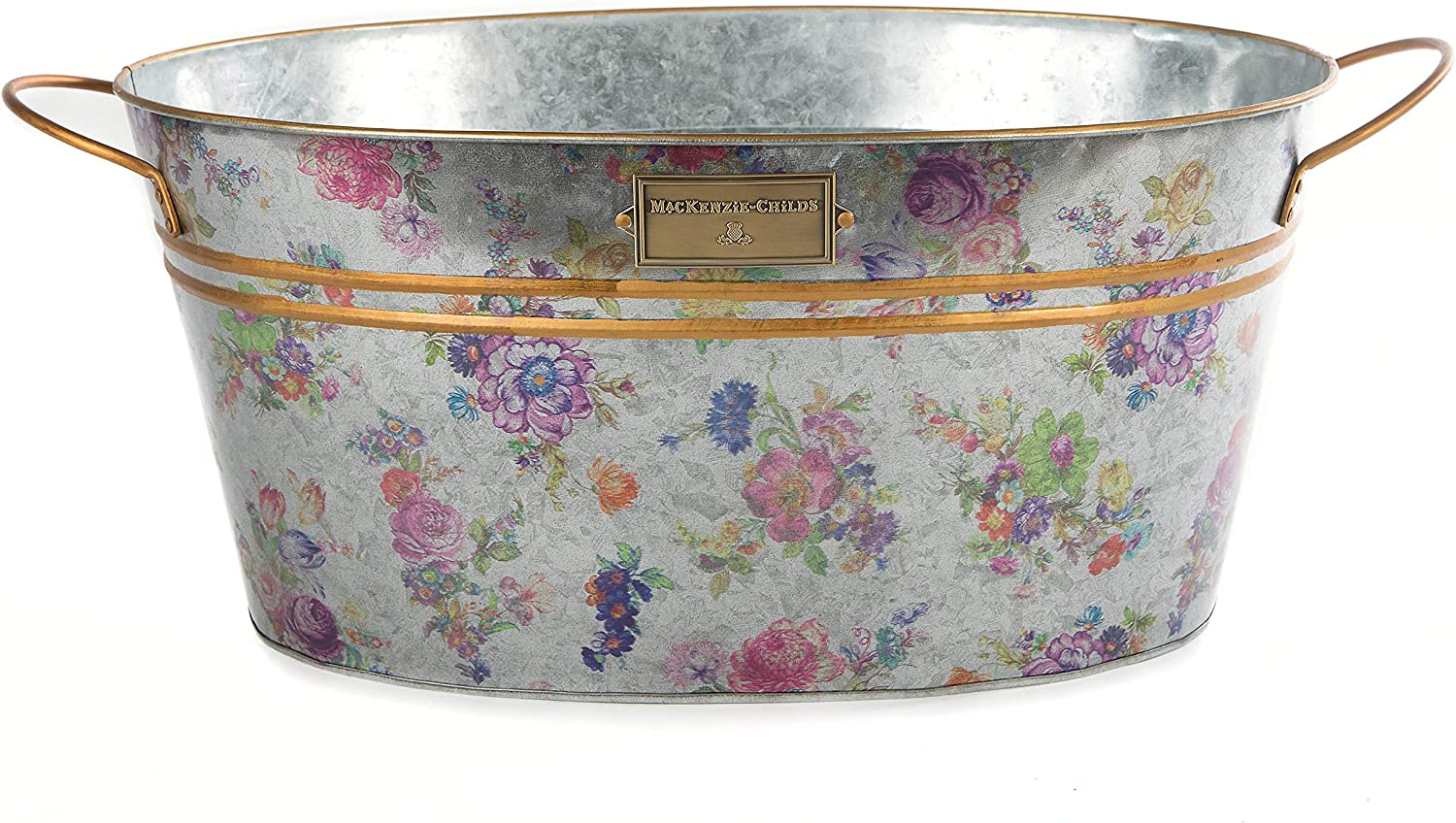 MacKenzieChilds Flower Market Galvanized Beverage Bucket, Large Drink