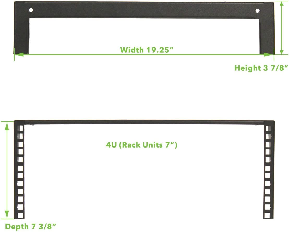 NavePoint 4U 19 Inch Vertical Wall Mount Rack Wall Mountable Server