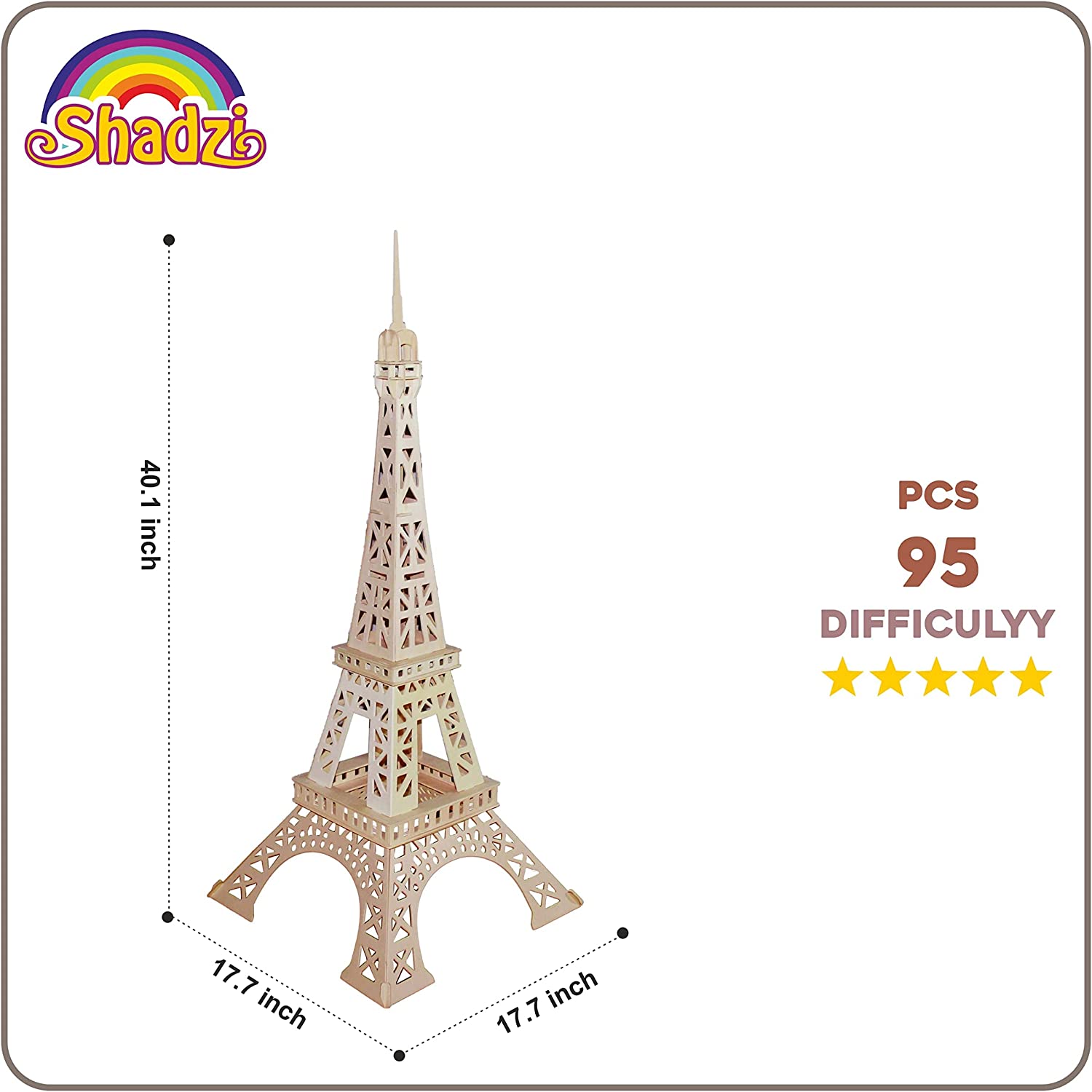 New Hands Craft DIY 3D Wooden Puzzle Eiffel Tower 