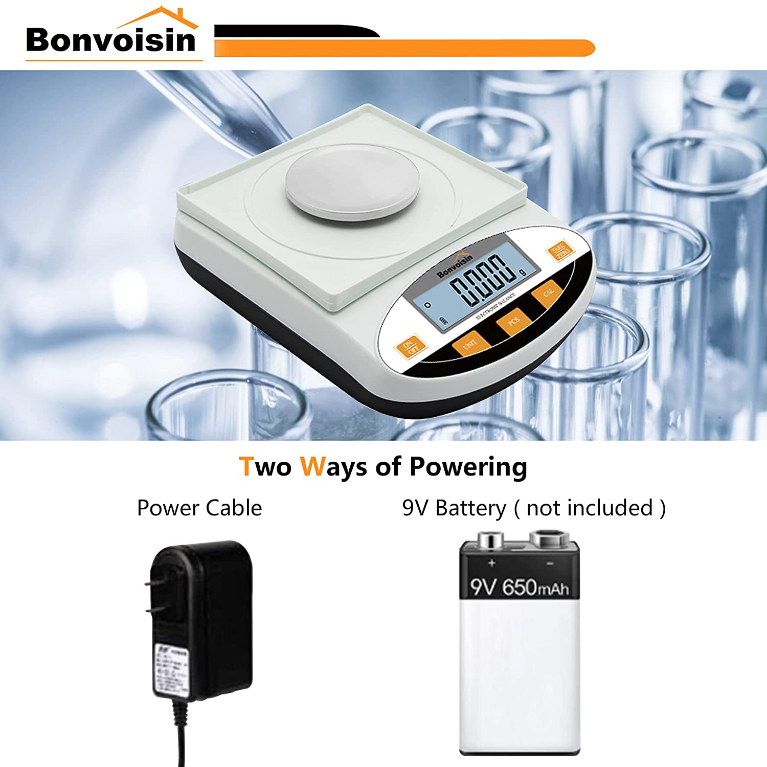 Bonvoisin Lab Analytical Balance 500gx0.001g High Precision Lab Scale