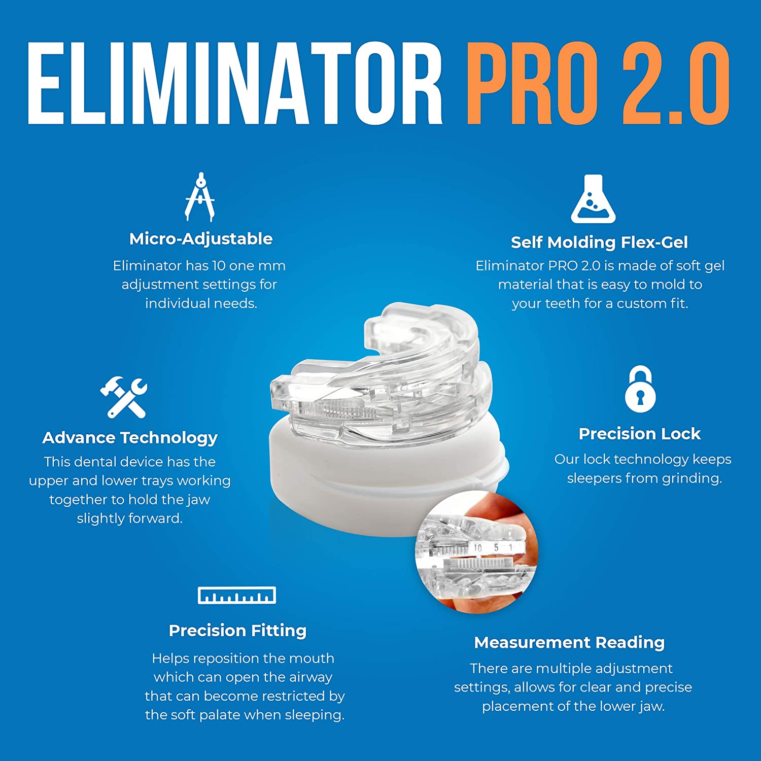 USA Eliminator PRO Custom Bruxism Night Mouth Guard Mouthpiece The