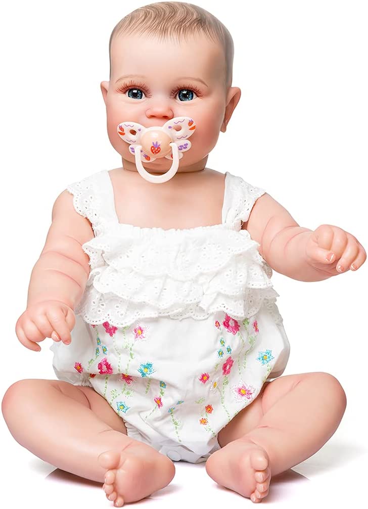 Harlotte 49cm/19in Reborns Doll Baby Girl Doll Nurturing Doll Realistic Handmade Soft Full Body