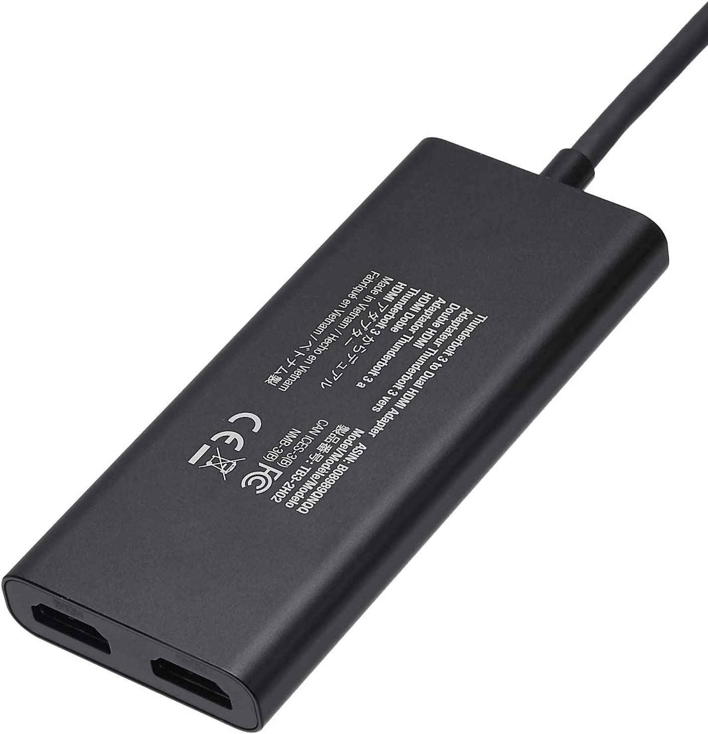 Amazon Basics Thunderbolt 3 to Dual HDMI Adapter (Thunderbolt Certified