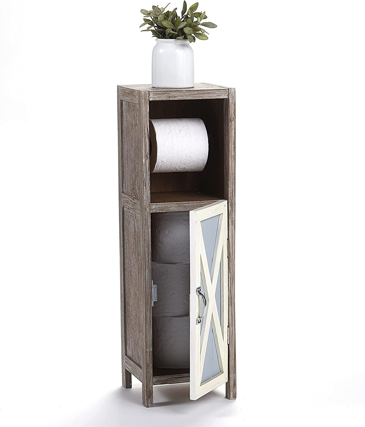 Toilet Paper Storage with Toilet Paper Holder Rustic Barn Door The Tea Scape