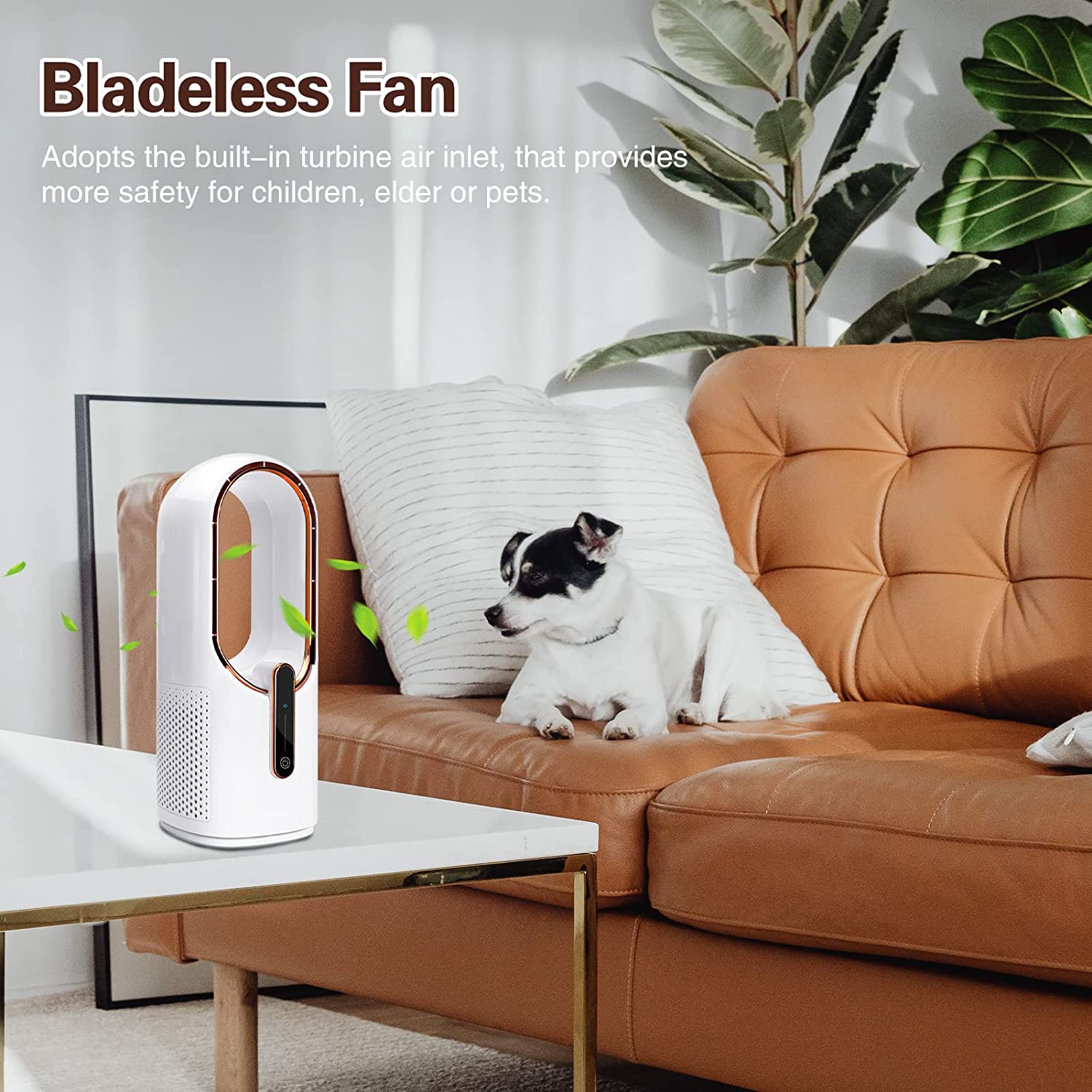 INMORVEN Portable Desk Fan, 11.8inch Battery Operated Bladeless Fan