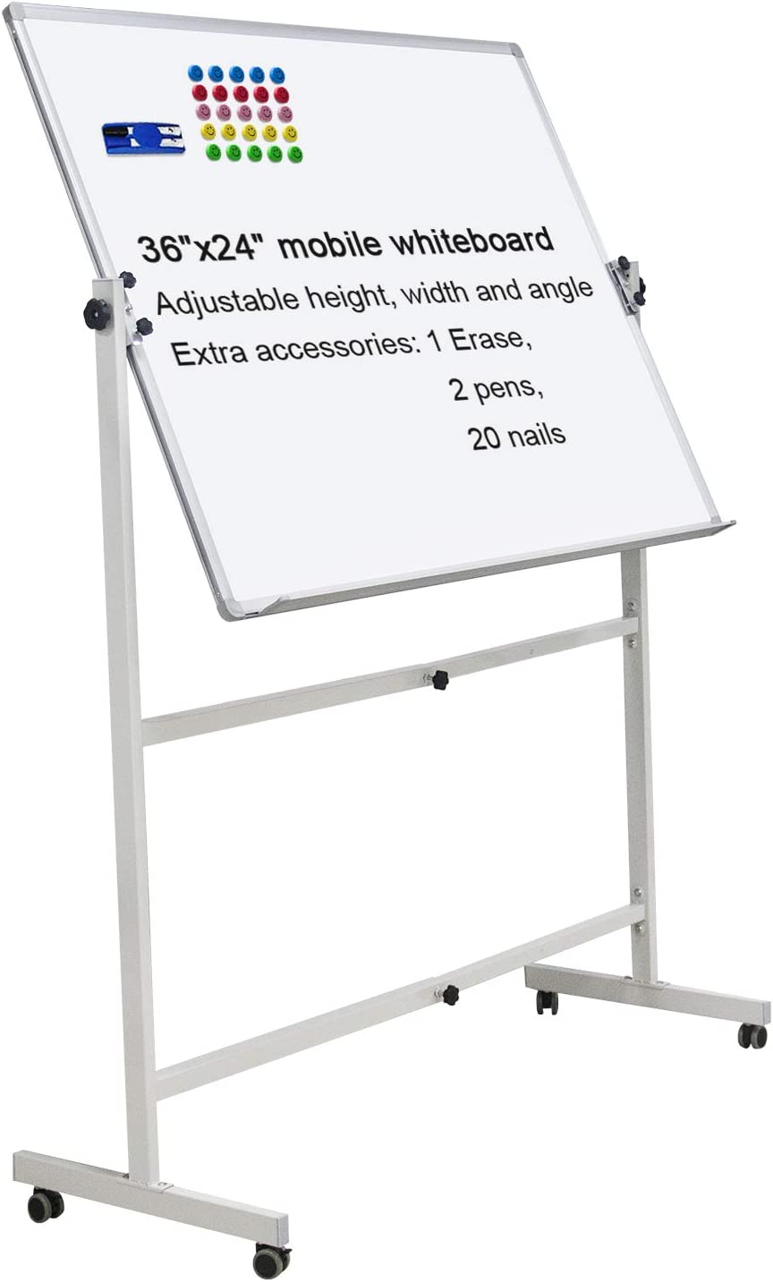 Mobile Dry Erase Board Whiteboard on Wheels (Aluminium Frame