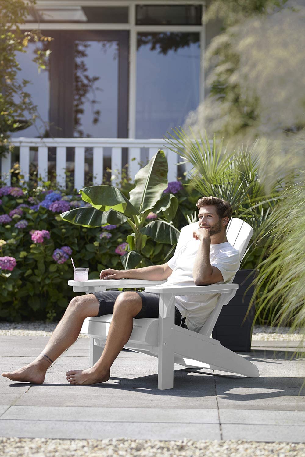 Keter Adirondack Chair Seating, White The Tea Scape