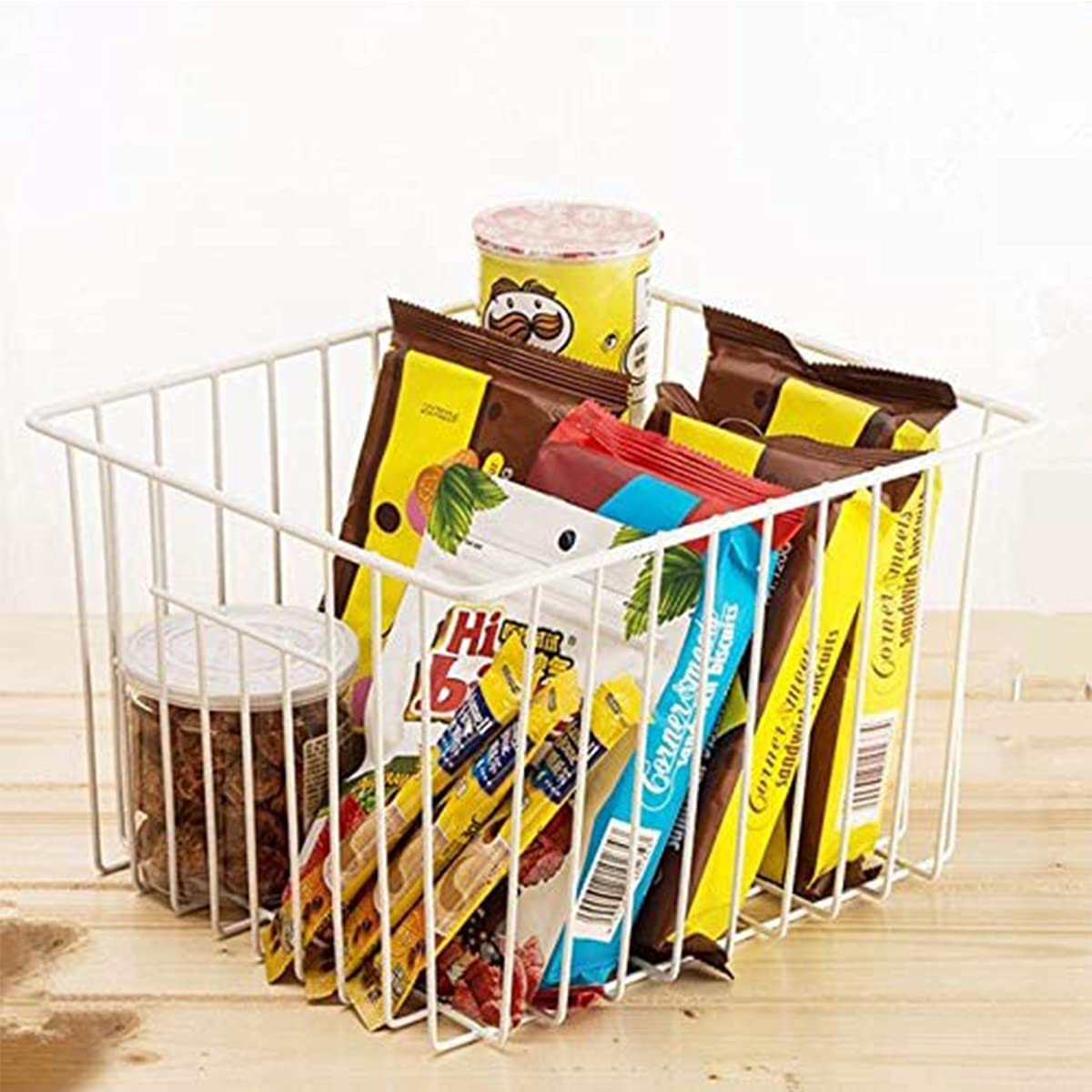 GCAT Freezer Organizer Bins Wire Storage Baskets with Handles, Metal