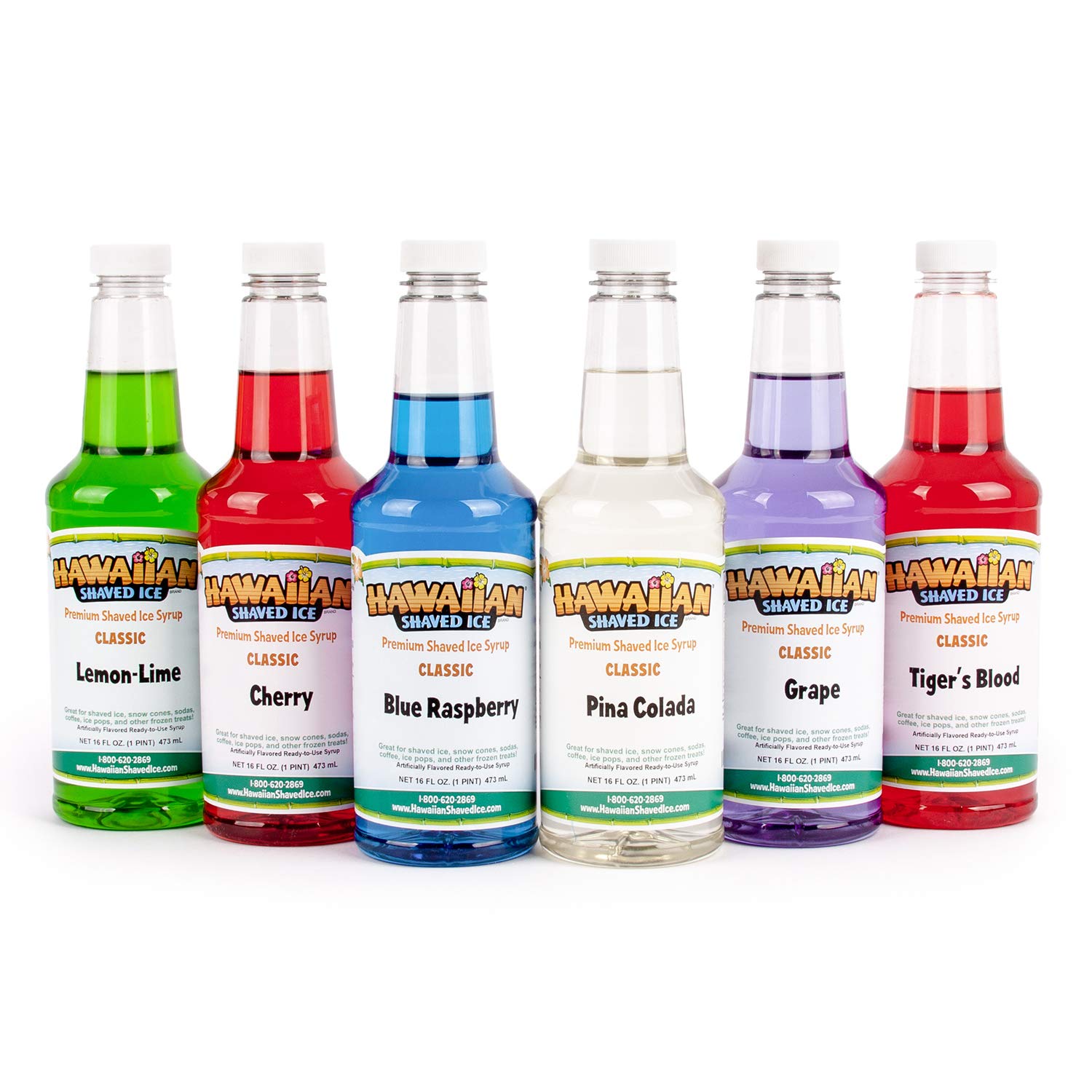 Hawaiian Shaved Ice, Syrup, 16 Fl Oz, 6 Pack - The Tea Scape