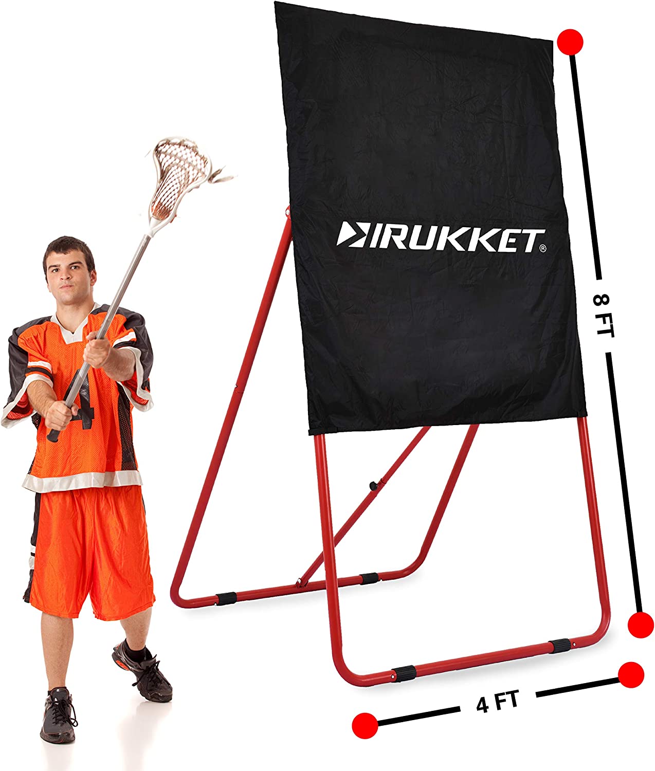Rukket 4x8ft Lacrosse Rebounder Pitchback Training Screen Practice