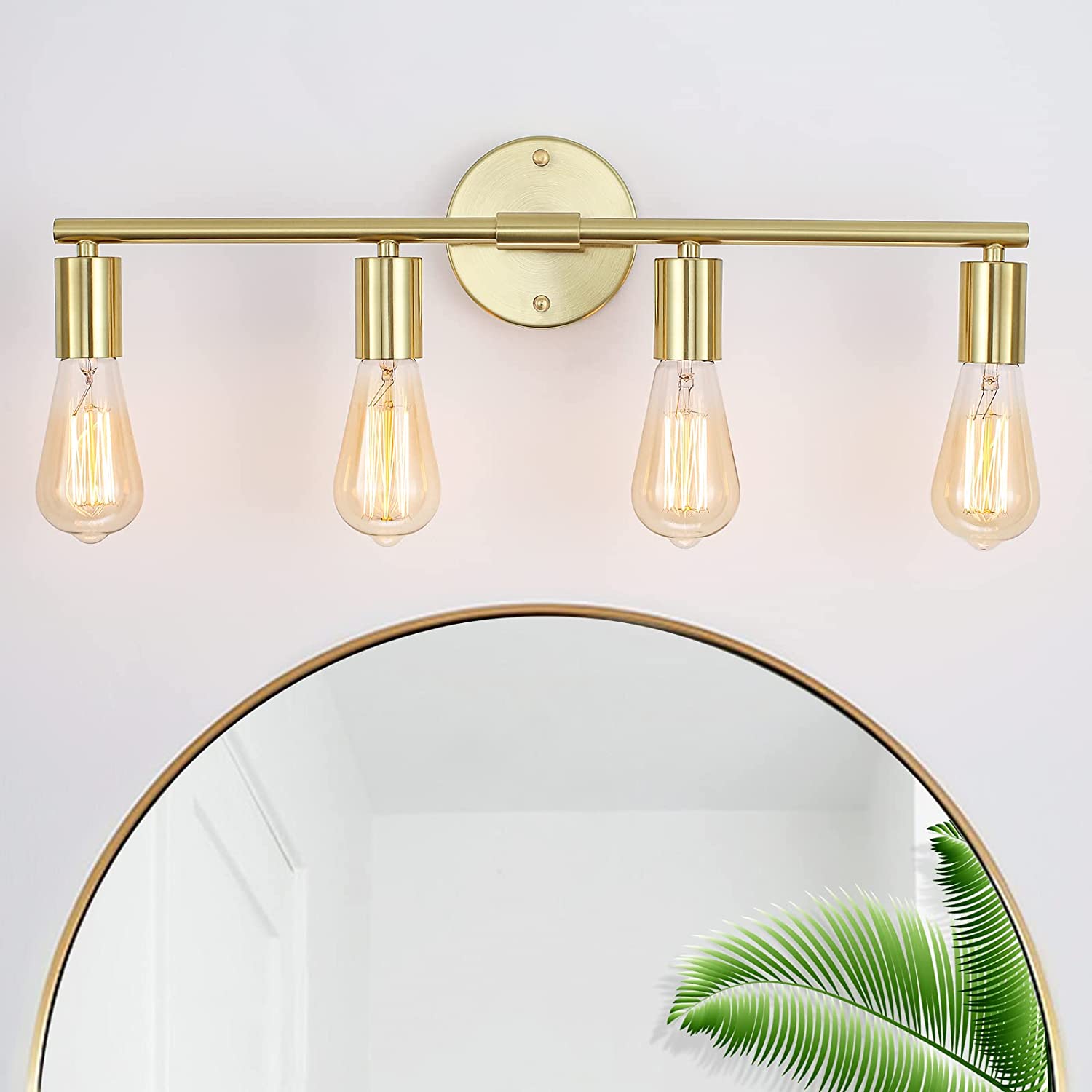 MRHYSWD 4 Light Bathroom Vanity Light Gold Bathroom Light Fixtures Over