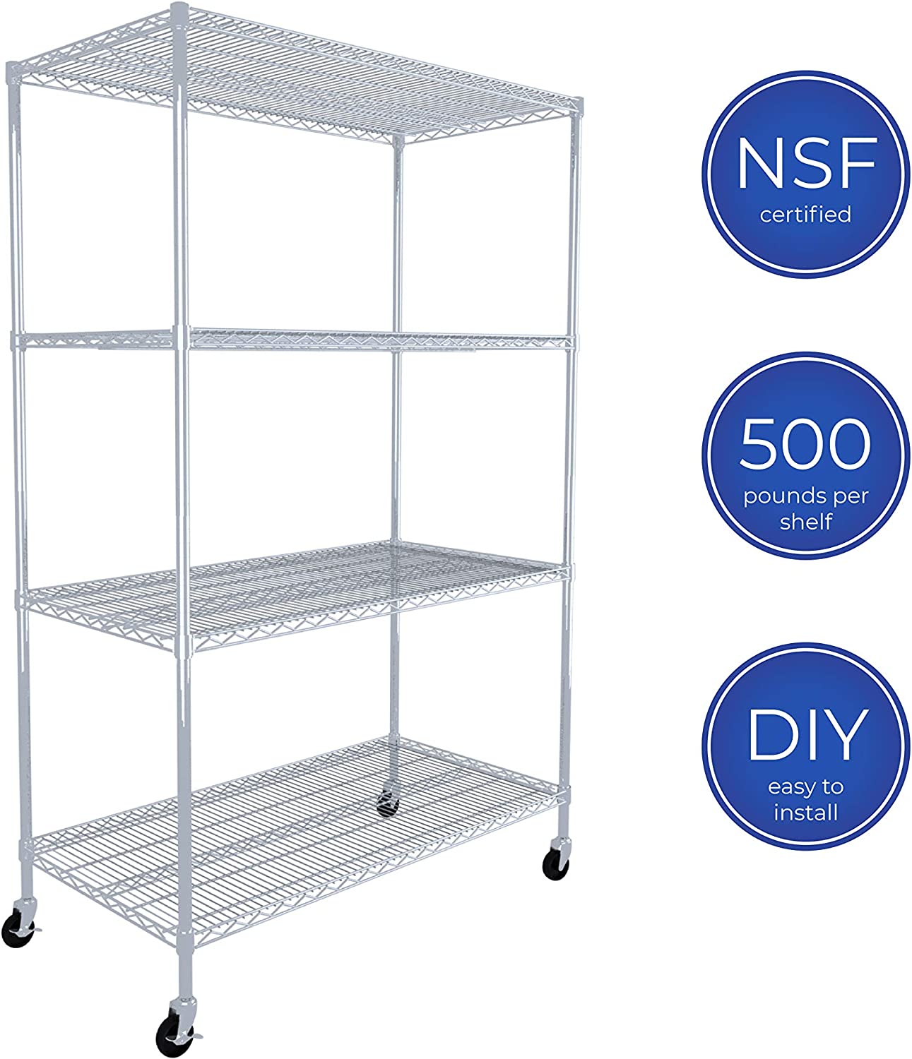 SafeRacks NSF Certified Commercial Grade Adjustable 6Tier Steel Wire