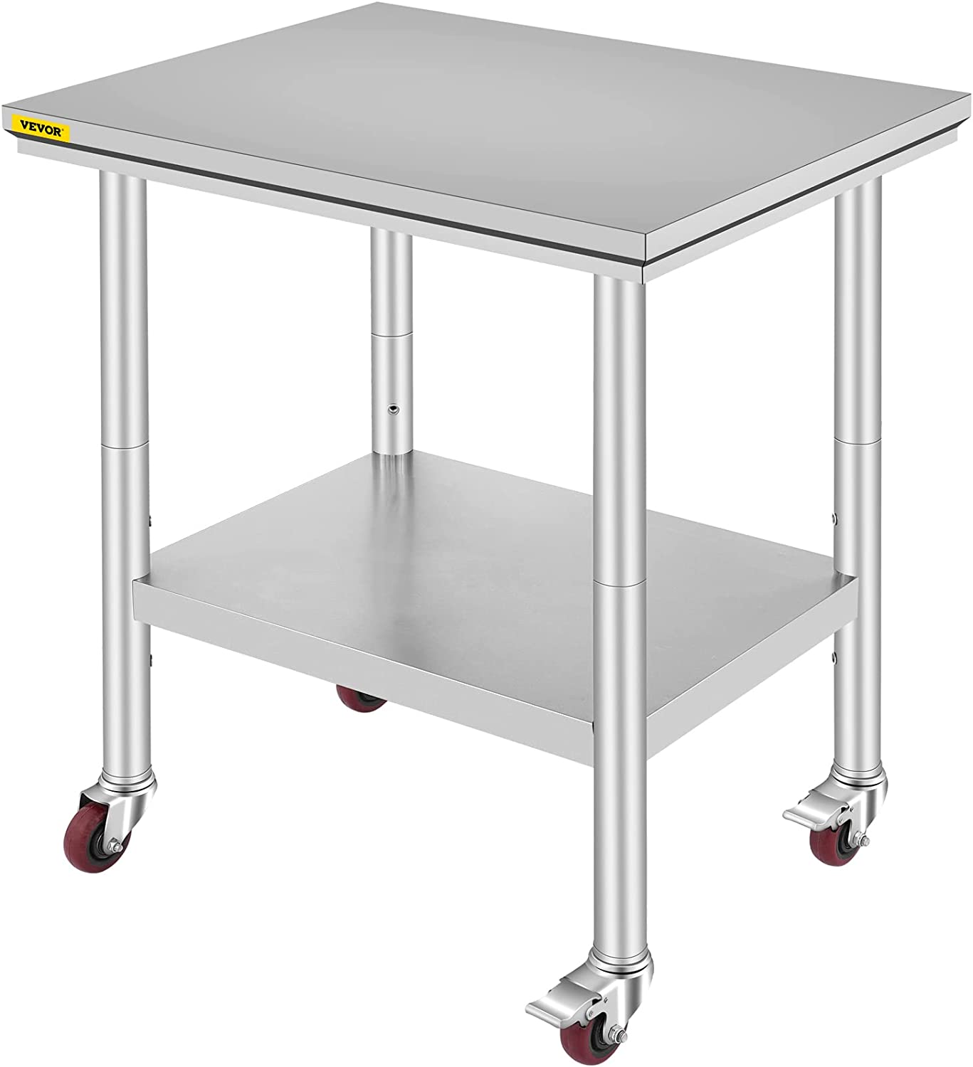 Heavy-Duty 8 Foot Steel Work Table With Adjustable Height