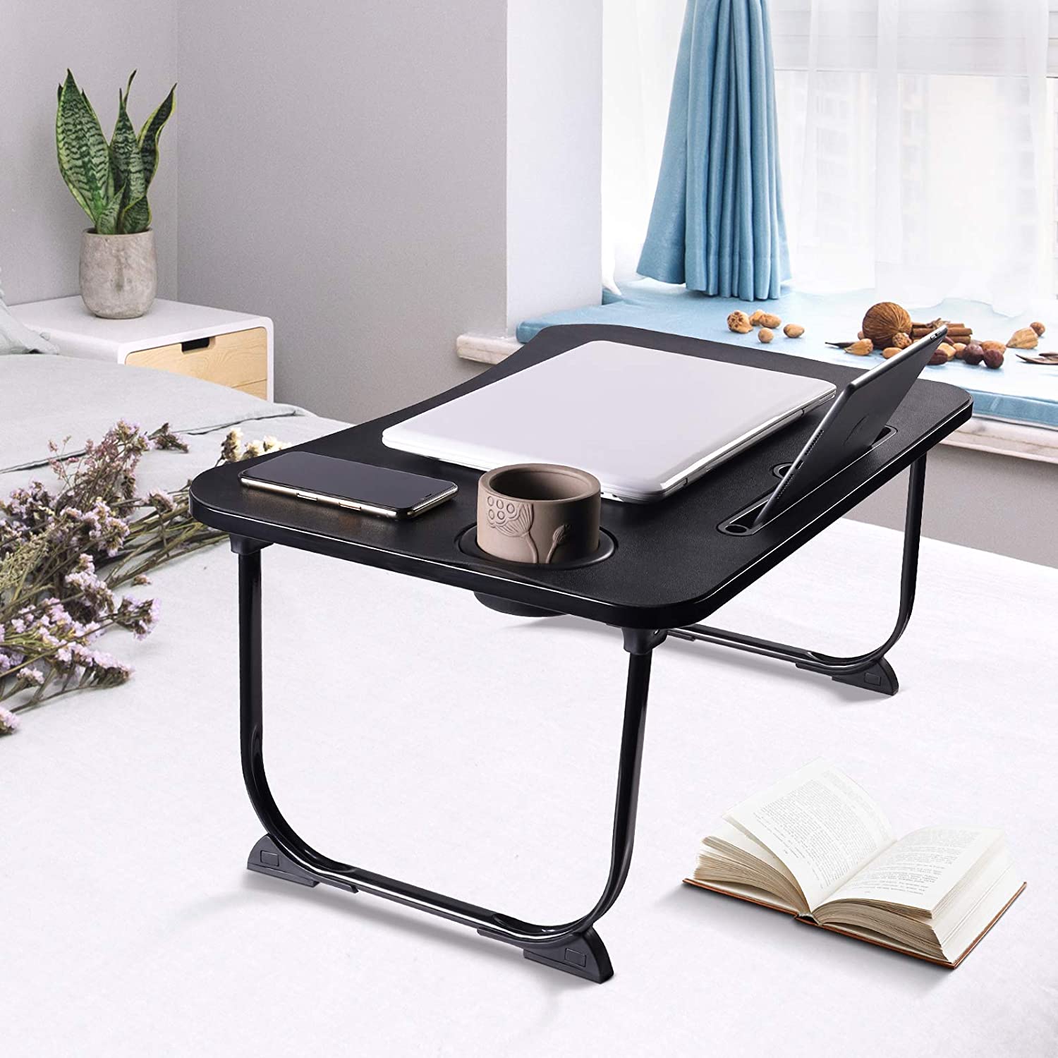 Laptop Desk for Bed, LETBEFUNA Lap Desk for Bed & Sofa, Foldable Bed