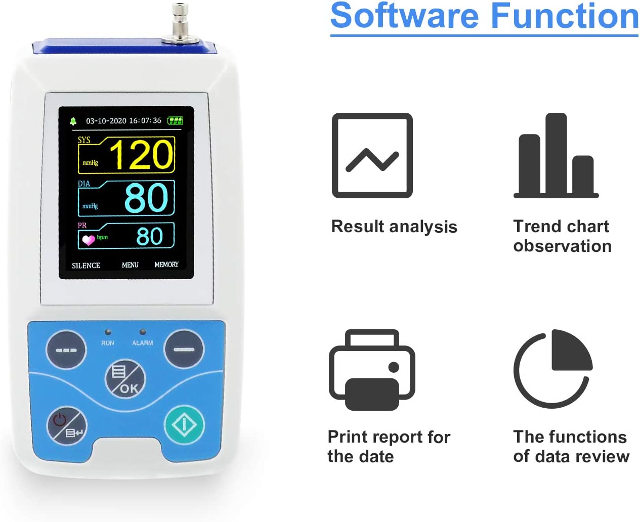 CONTEC ABPM50 Ambulatory Blood Pressure Monitor 24 Hours Holter with PC