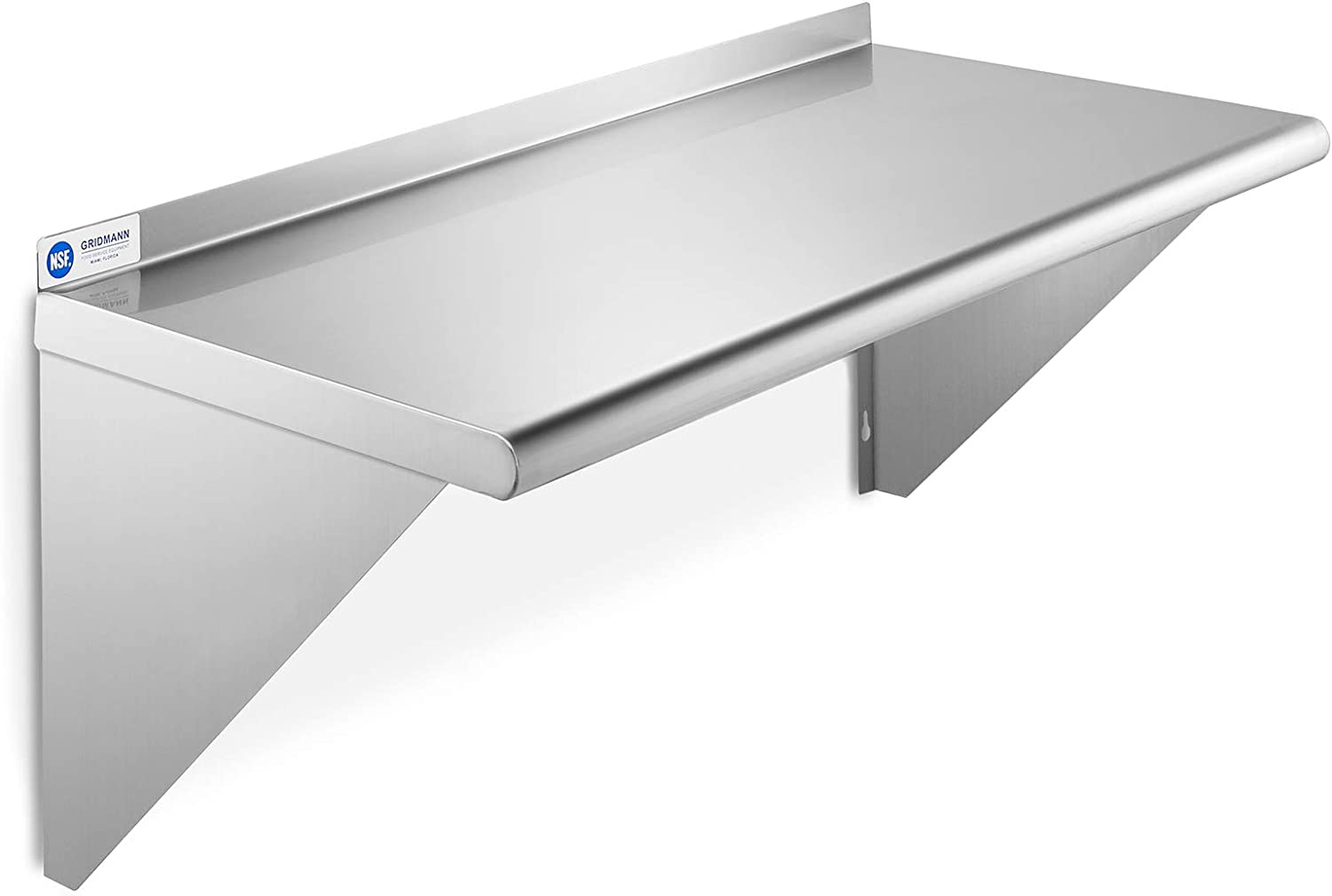 gridmann nsf stainless steel kitchen wall mount shelf