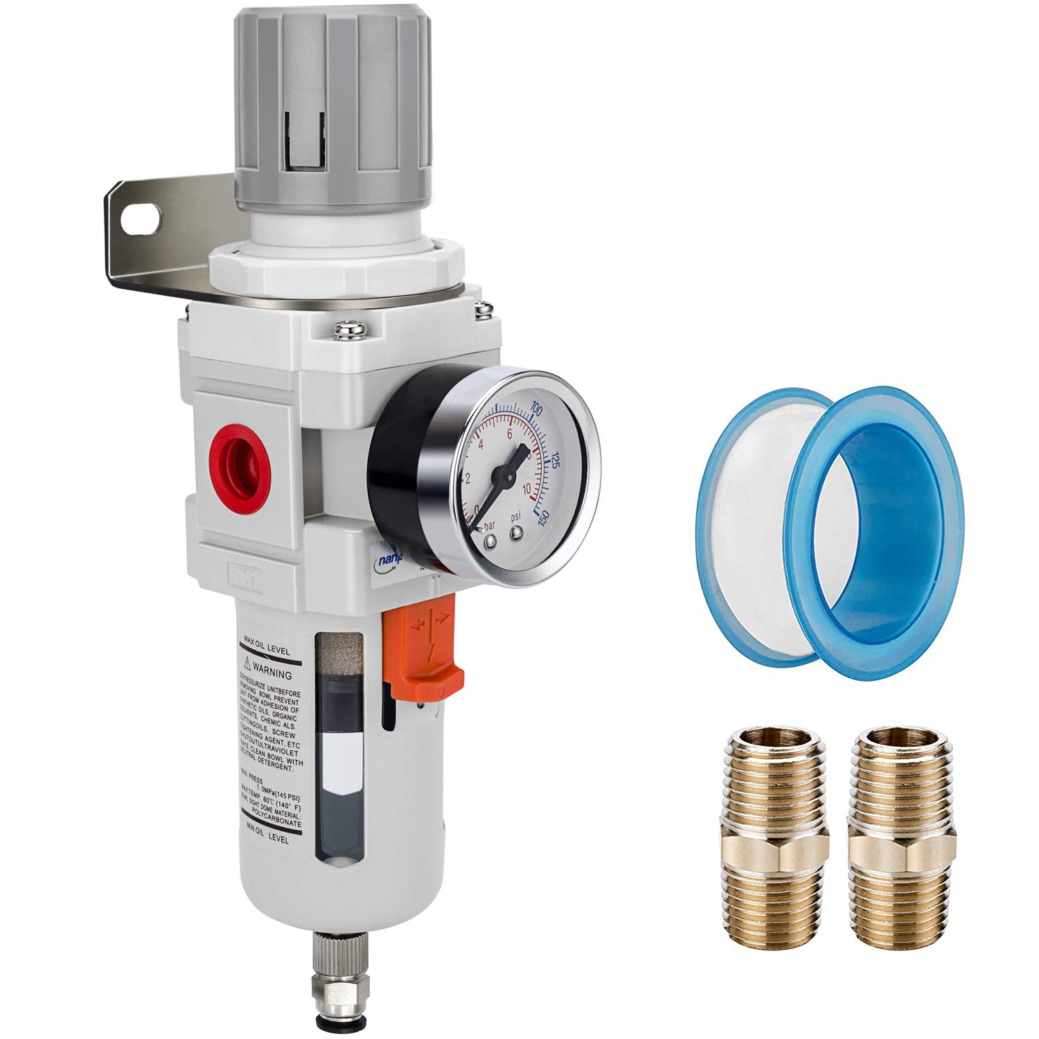 NANPU 3 4 NPT Compressed Air Filter Regulator Combo Piggyback 5 