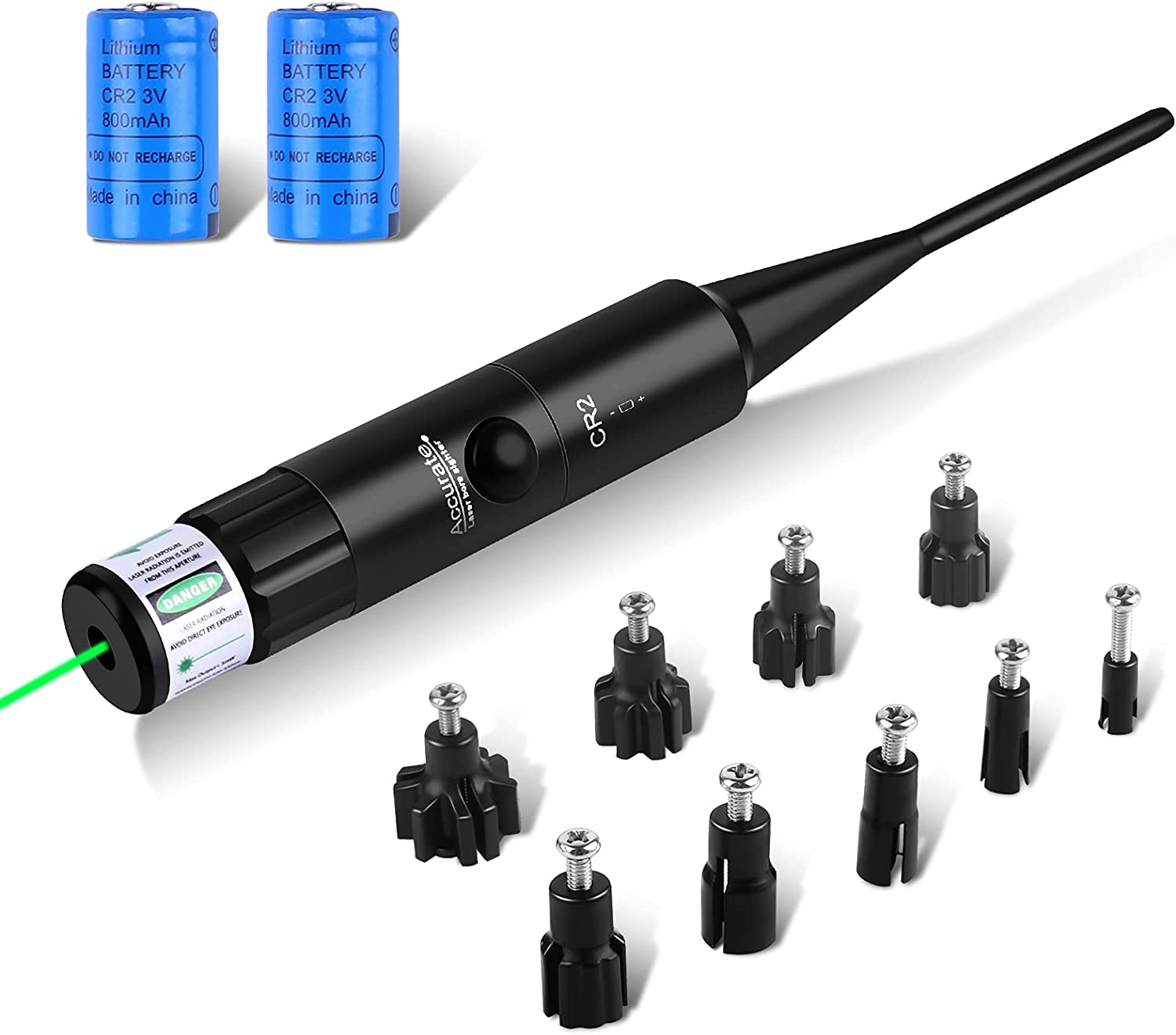 ARVAGGCY Green Laser Bore Sight Kit for .177 to .64 Multiple Caliber