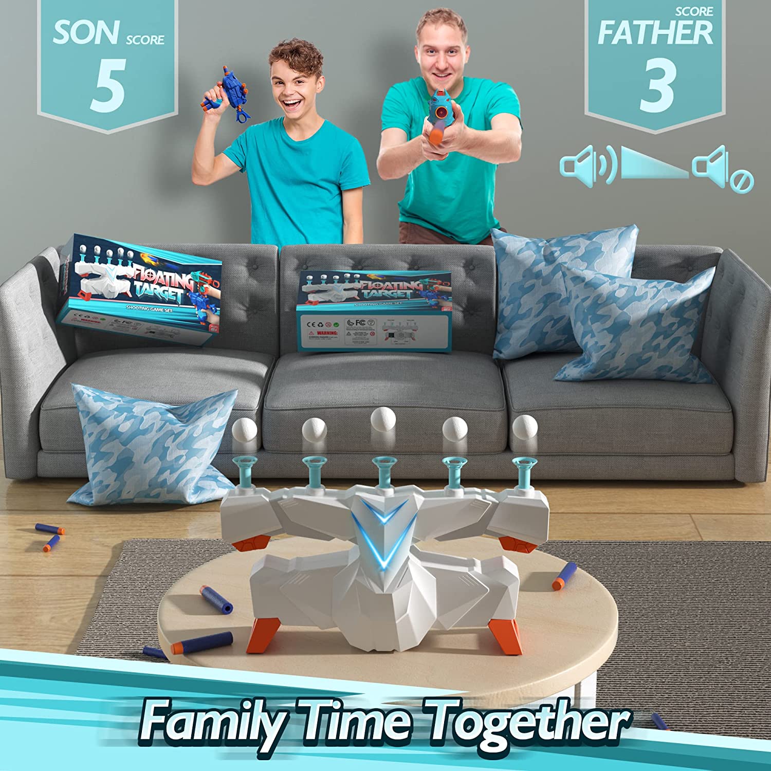 Floating Ball Targets with 2 Foam Blaster Toy, 10 Floating Balls, 5