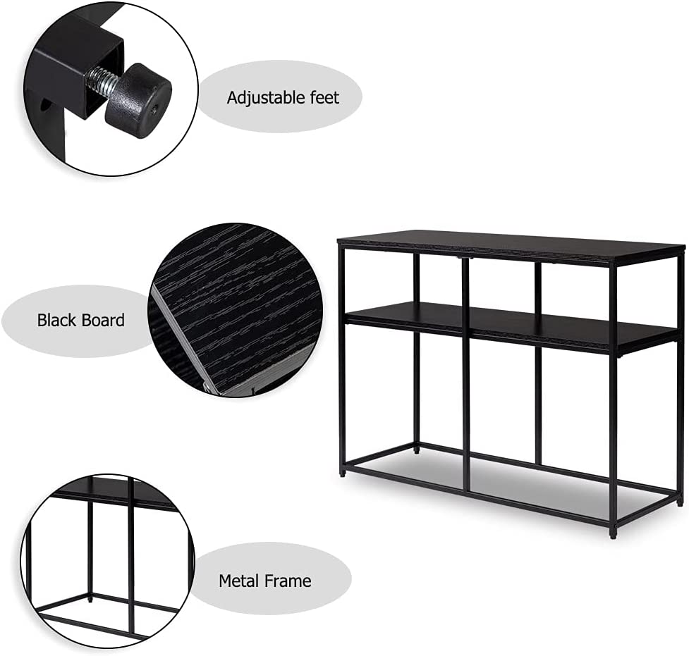 Industrial Style Porch Table Double Black Triamine Board (105 36 76cm