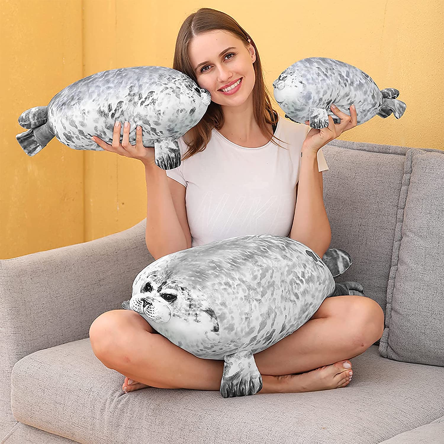 chubby blob seal plush pillow