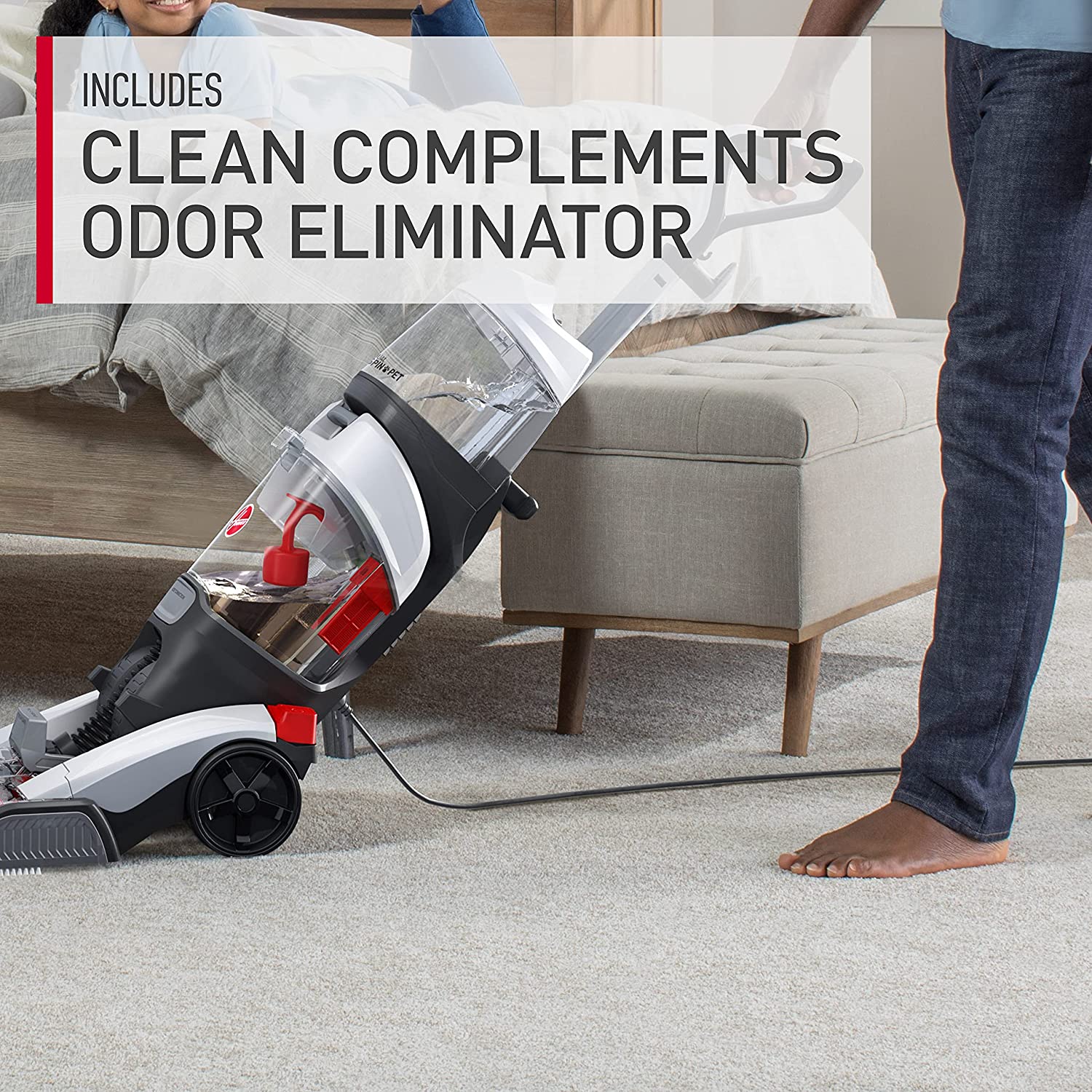Hoover Dual Spin Pet Plus Carpet Cleaner Machine, Upright Shampooer