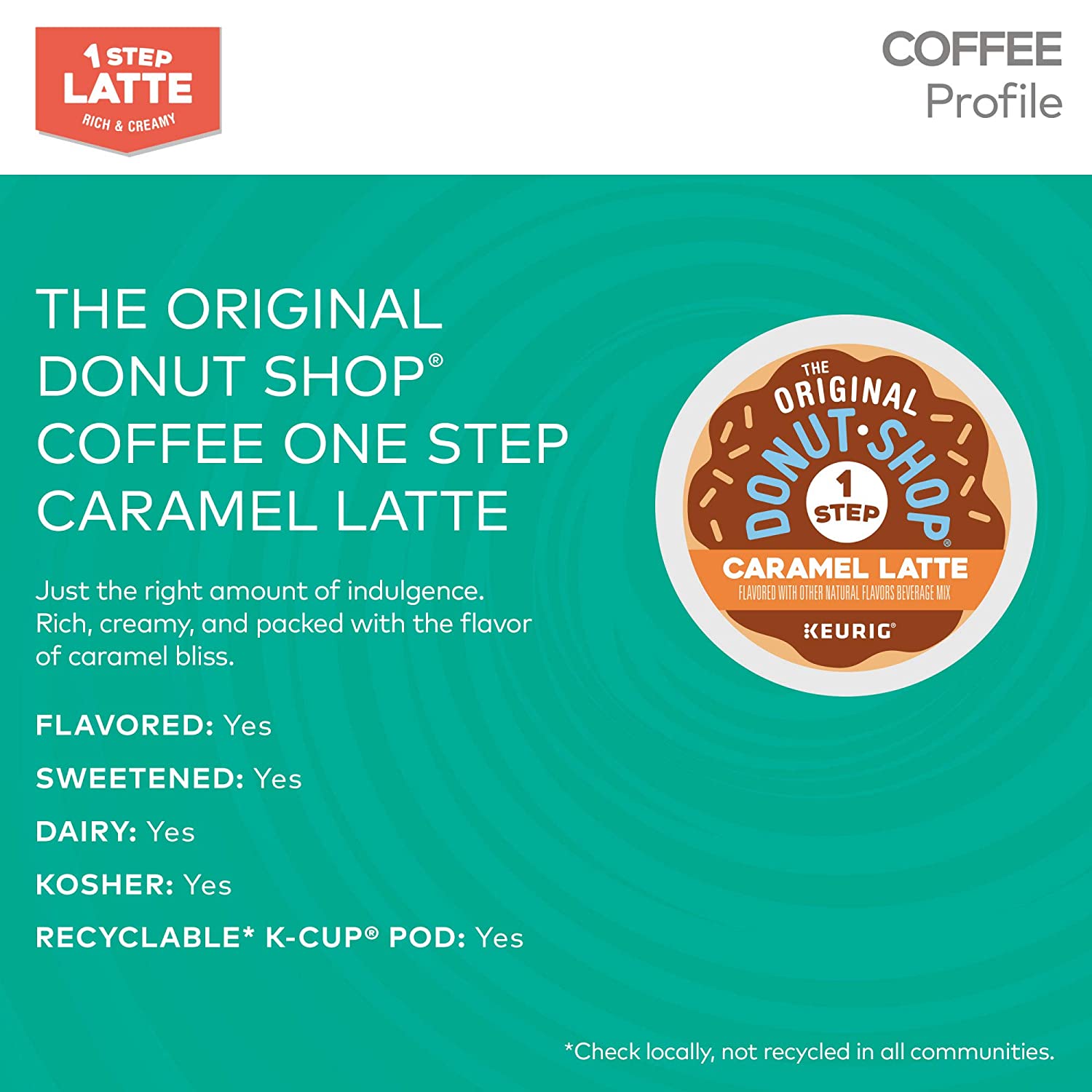 The Original Donut Shop Mocha Latte, Single Serve Coffee KCup Pod, Flavored Coffee, 60 Count