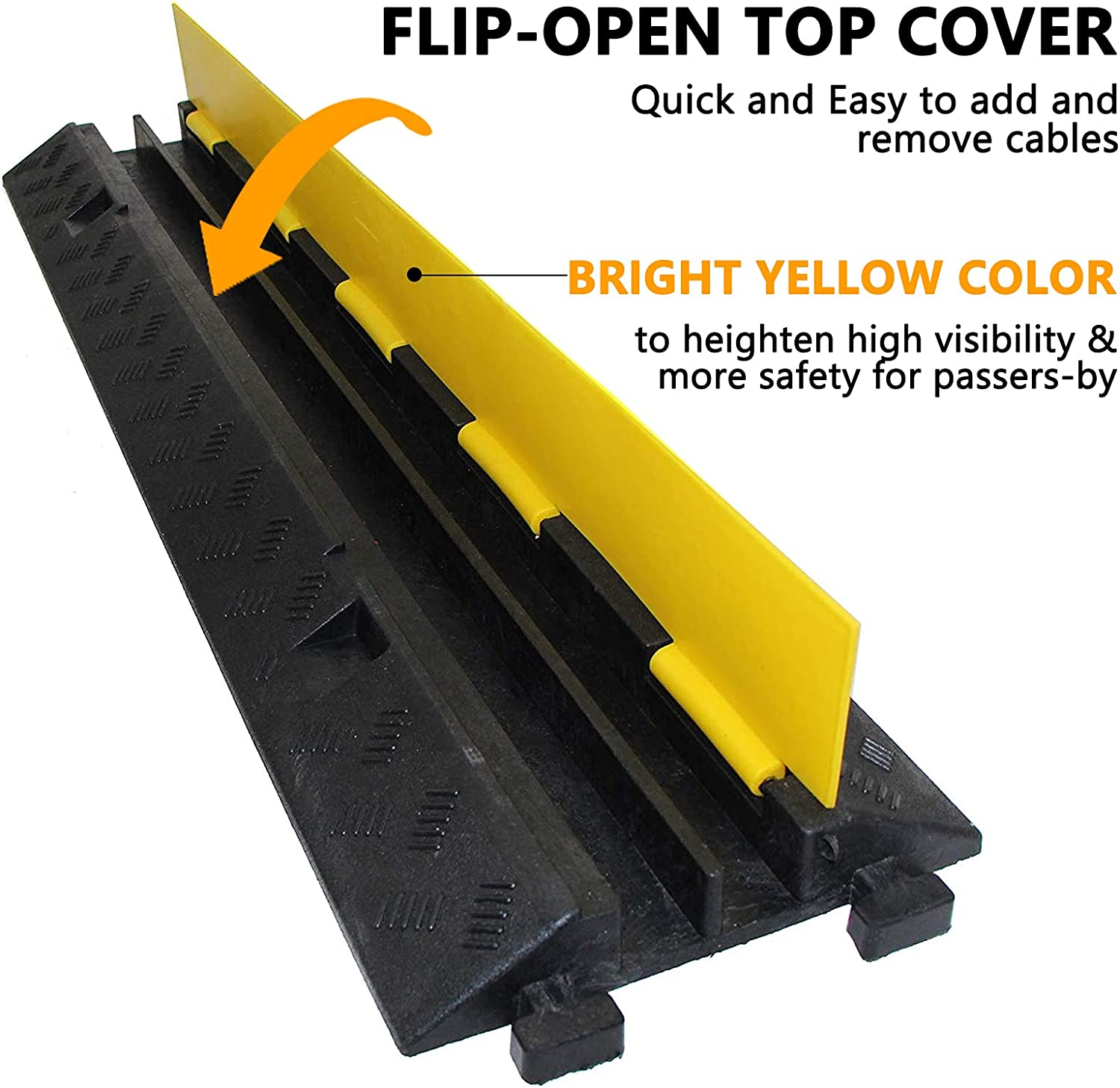 Speedmax Rubber Cable Protector Ramps with 12 Bolts 3 Pack of 2 Channel