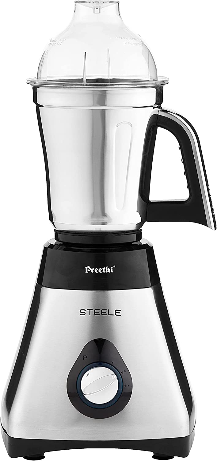 Preethi Steele 3Jar Mixer Grinder, 550Watt, Silver The Tea Scape