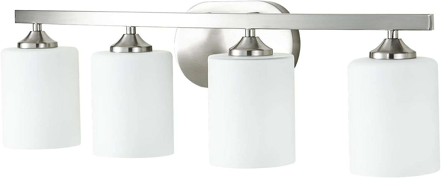 NEOUS Bathroom Vanity Light, 4 Light Brushed Nickel Wall Sconce