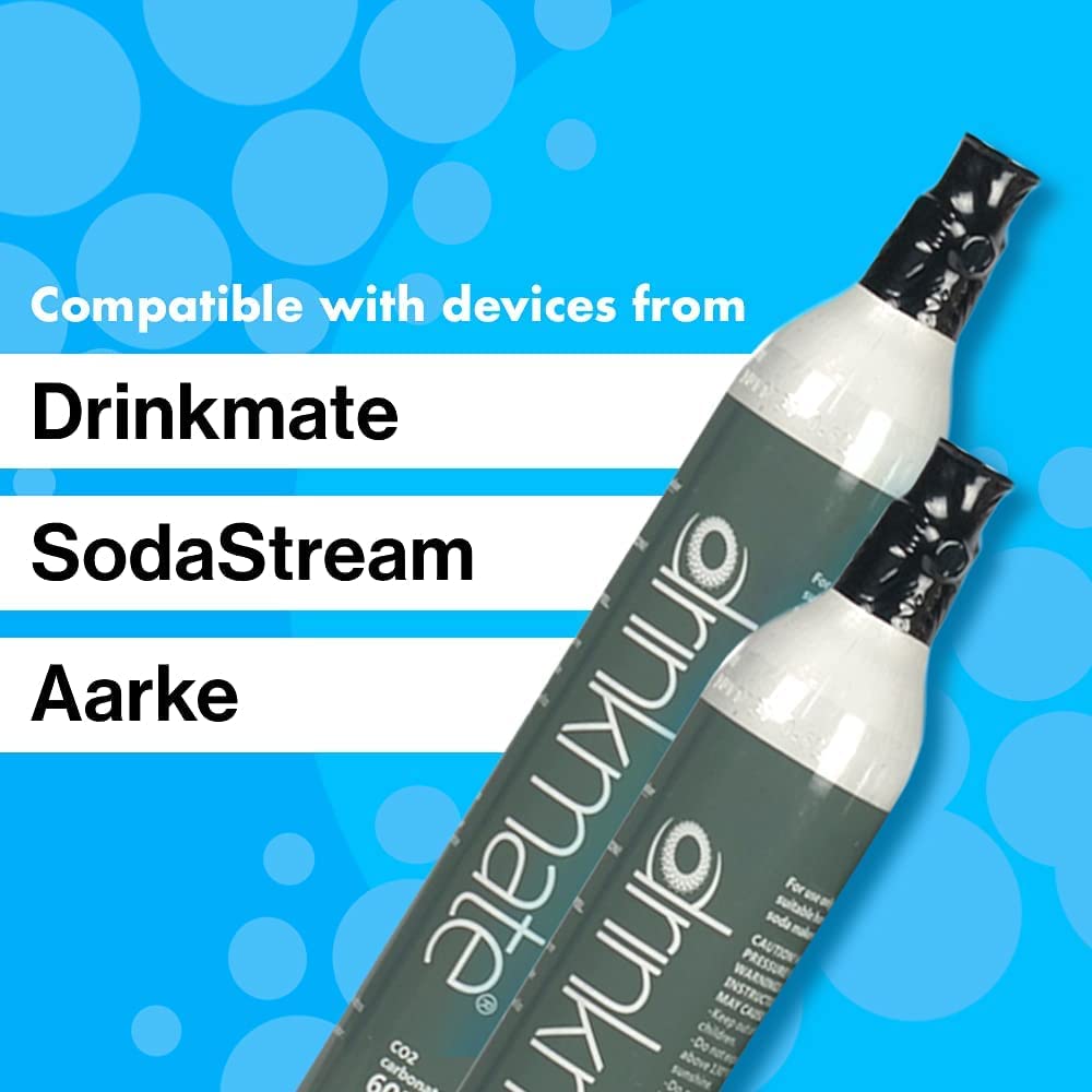 Drinkmate 60L CO2 Refill Cartridges, Compatible with SodaStream (14.5oz