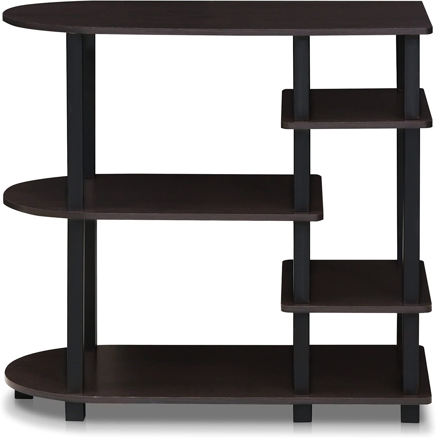 Furinno TurnSTube Round Corner Storage Shelf, Espresso The Tea Scape
