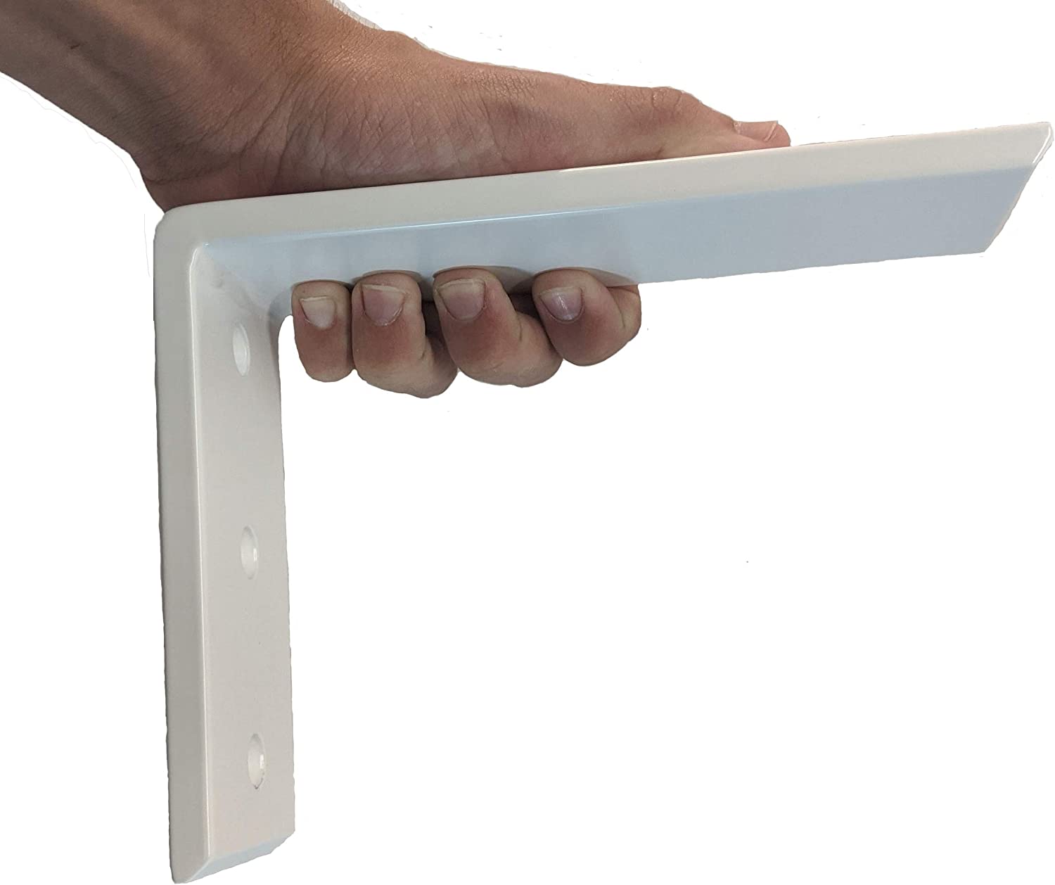 Heavy Duty L Bracket White Steel 6" x 8" Countertop Support Brackets