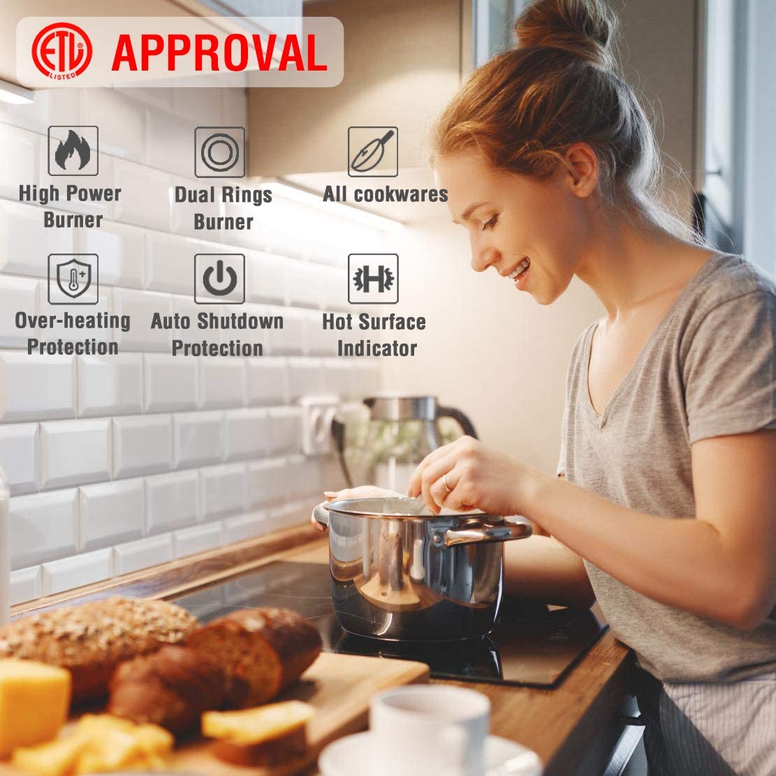 Electric Cooktop, ECOTOUCH 12" Radiant Electric Cooktop Builtin